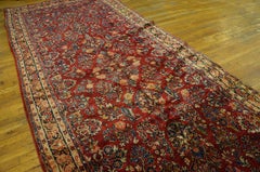 Classic Mulberry Red & Special Floral Design Antique Persian Sarouk Gallery Rug