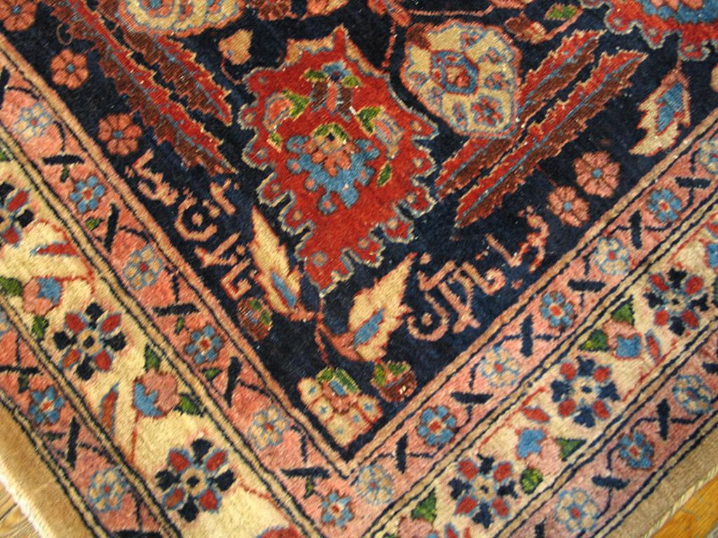 Hand-Knotted Antique Sarouk Rug For Sale