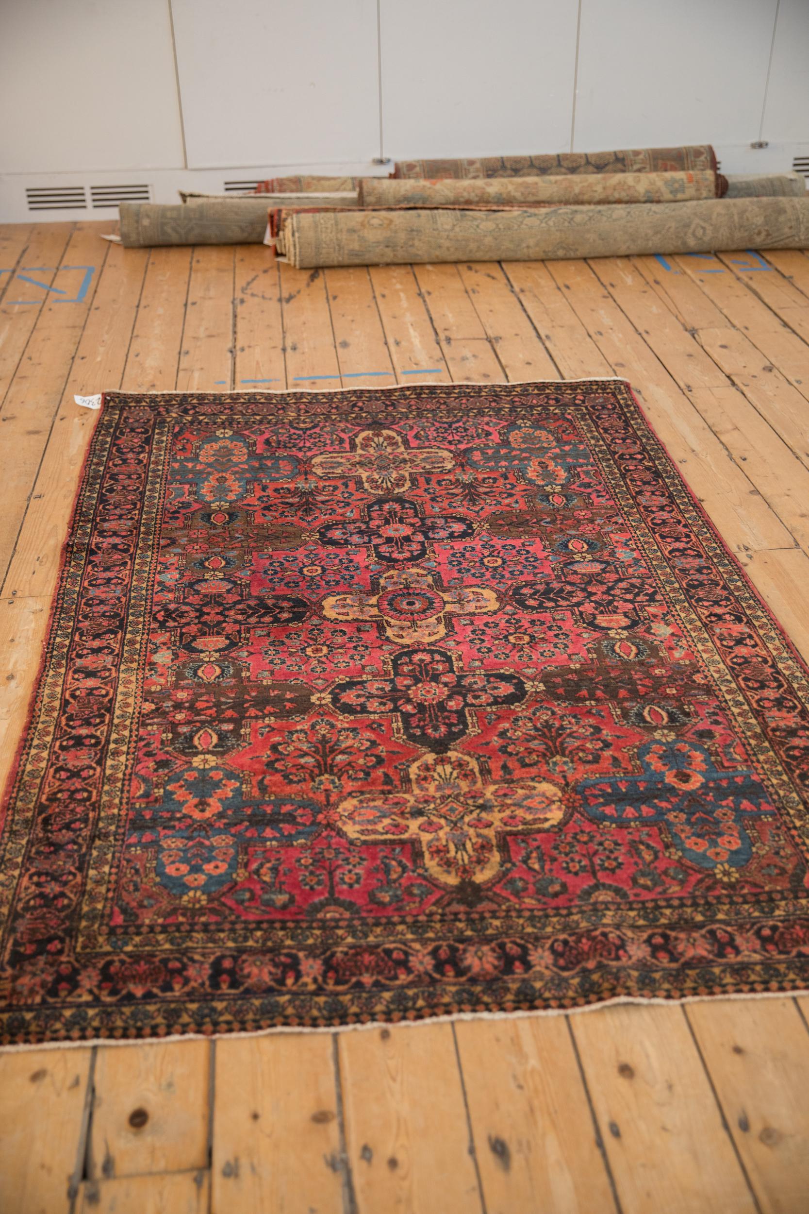 Hand-Knotted Antique Sarouk Rug