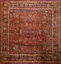 Vintage 1930s Persian Sarouk Carpet ( 12'4" x 13'2" 376 x 402 cm )