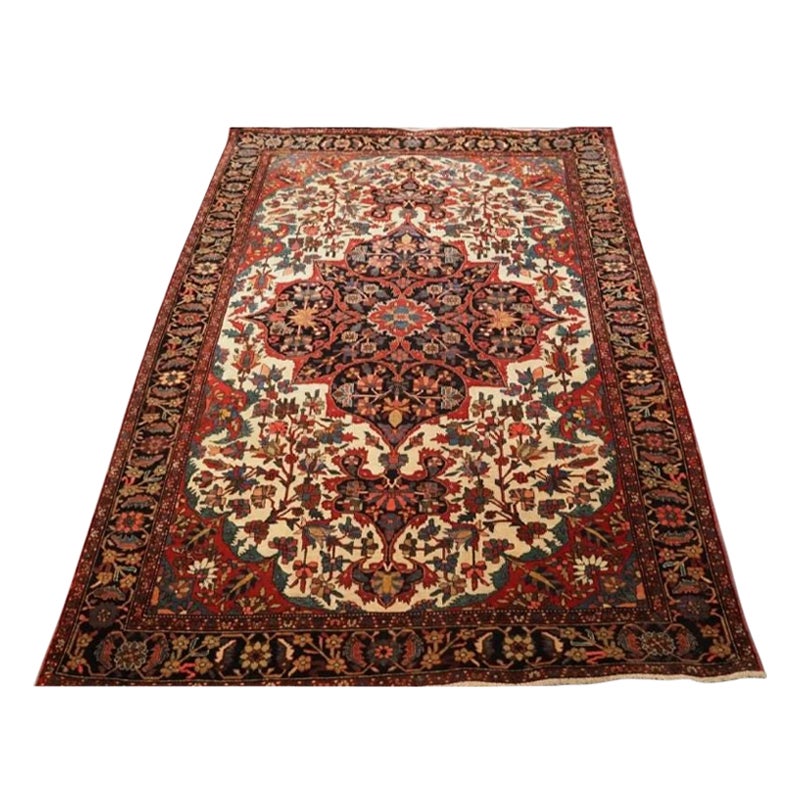 Antiker Sarouk-Teppich mit klassischem geblümtem Medaillon, um 1900/20