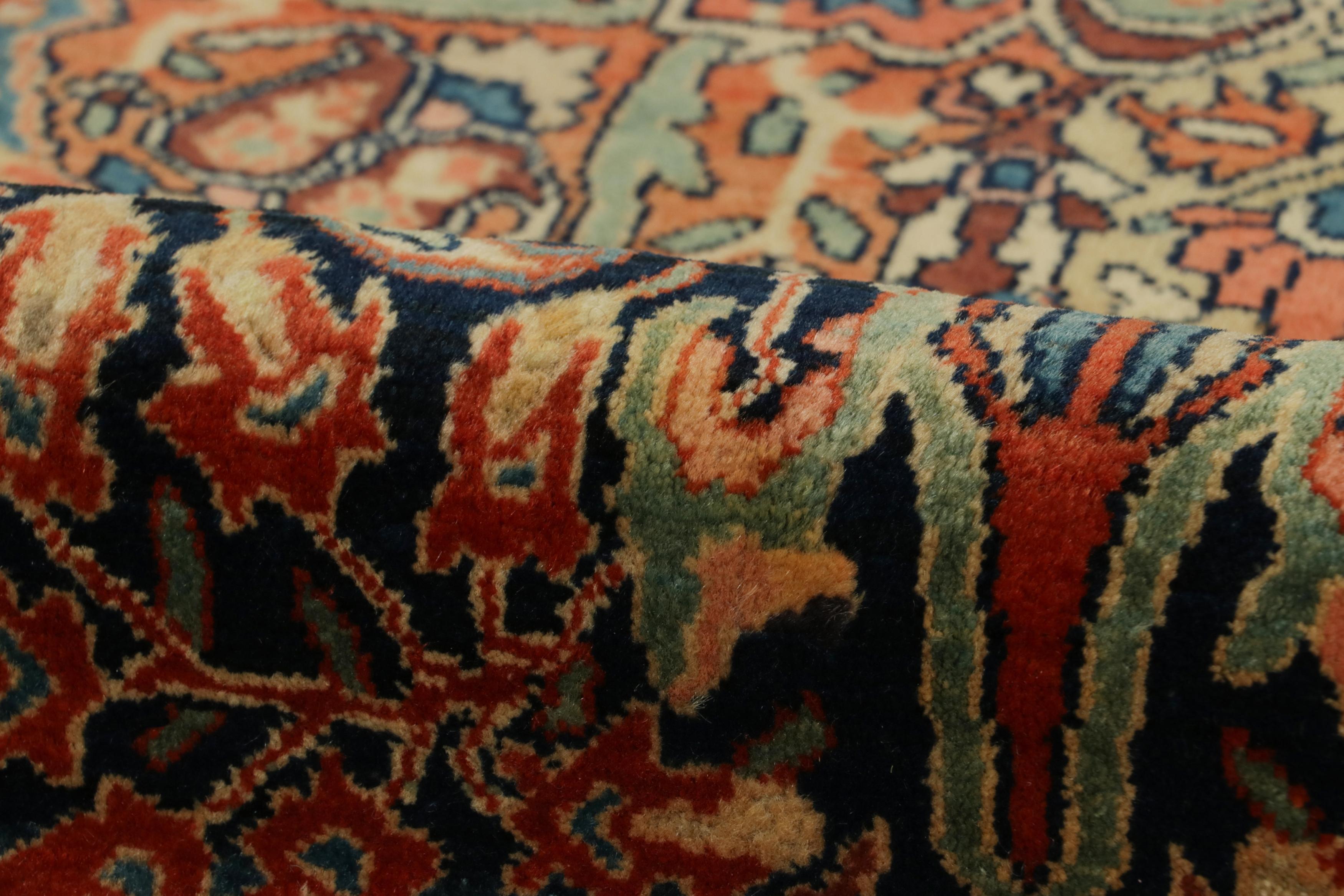 Antique Persian Sarouk Rug In Golden-Brown With Floral Patterns - Rug & Kilim For Sale 2