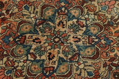 Antique Persian Sarouk Rug In Golden-Brown With Floral Patterns - Rug & Kilim