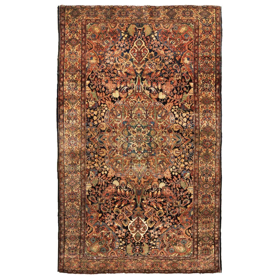 Antique Bakhtiari Traditional Red Wool Persian Rug Carnations by Rug ...