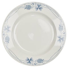 Antique Sarreguemines Ceramic TREFLE Big Round Deep Serving Platter Dish Plate