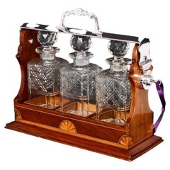 Antique Satin Wood and Silver-Plated Tantalus