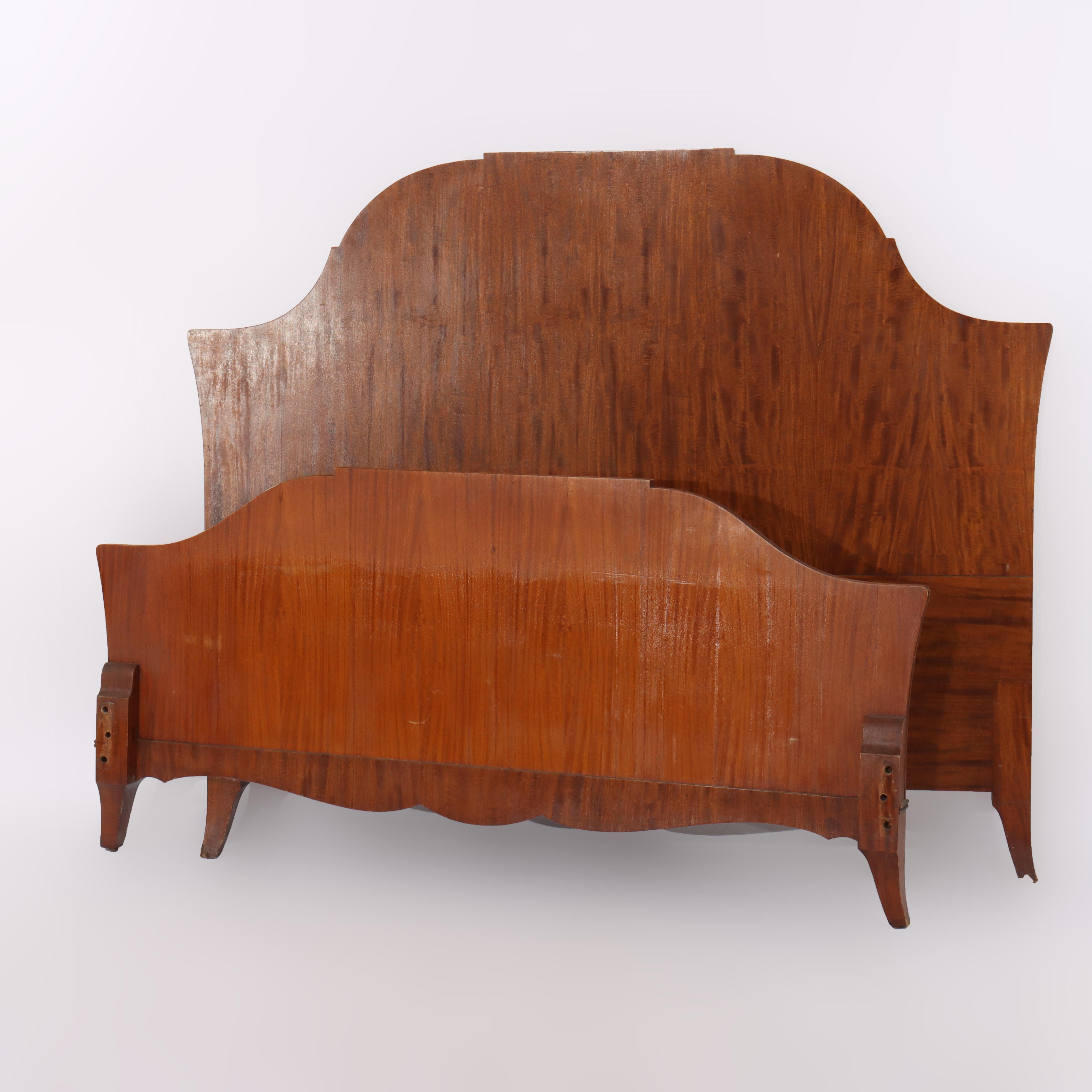 Antichi pannelli per la testa e per i piedi in stile Adams in legno satinato del 1930 circa in vendita 5