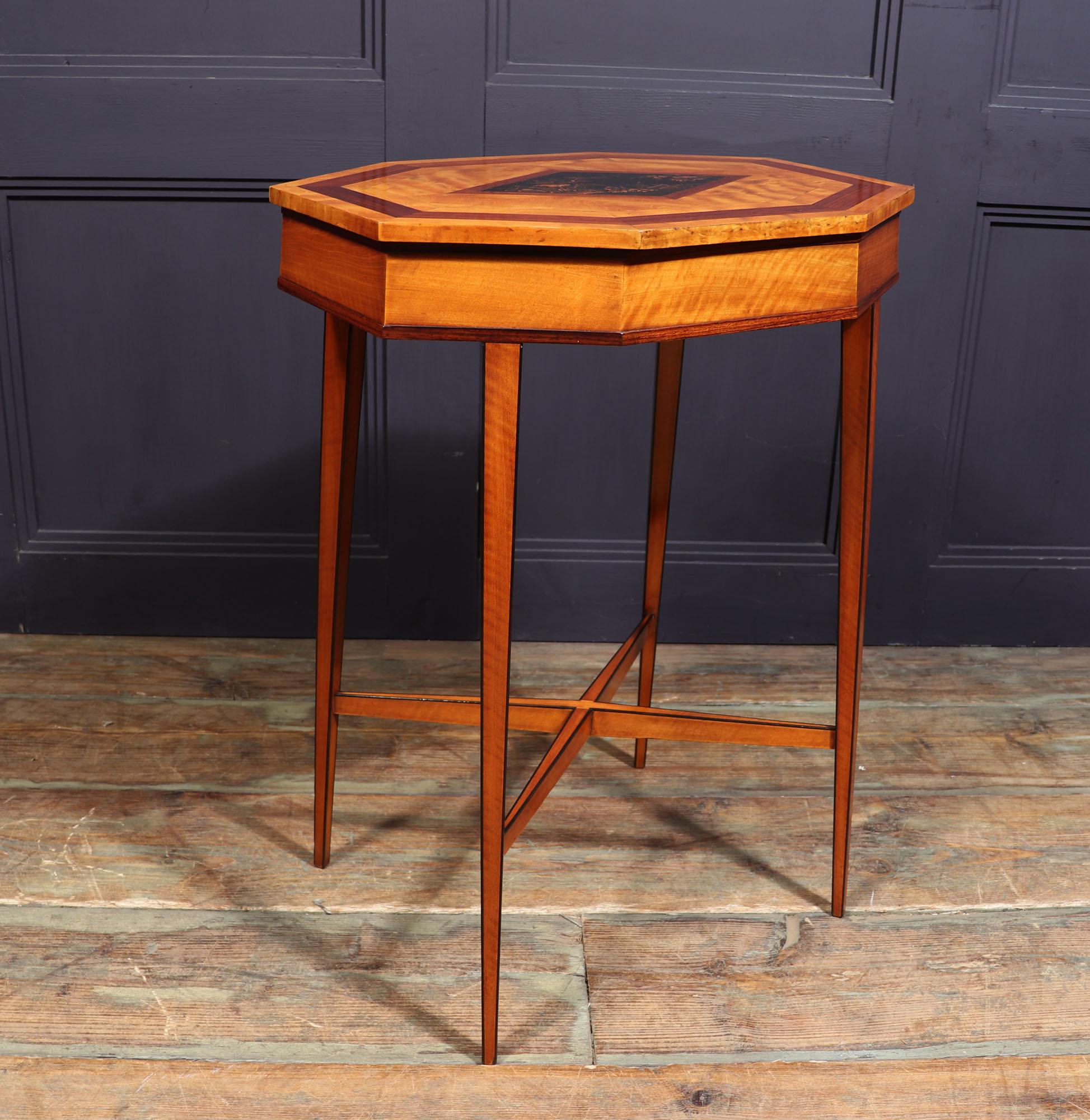 Antique Satinwood and Chinoiserie Side Table, c1900 For Sale 6