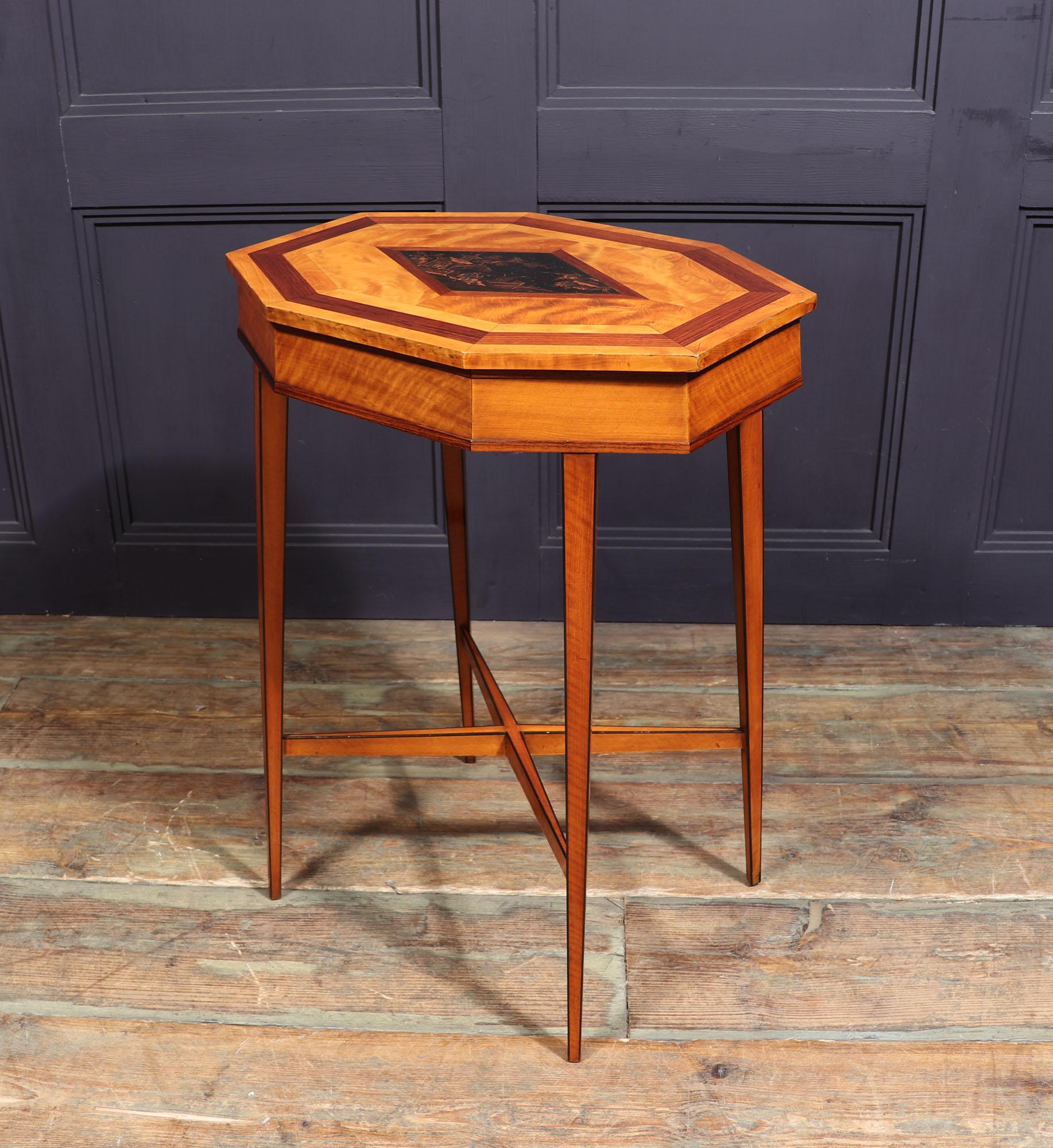 Other Antique Satinwood and Chinoiserie Side Table, c1900 For Sale