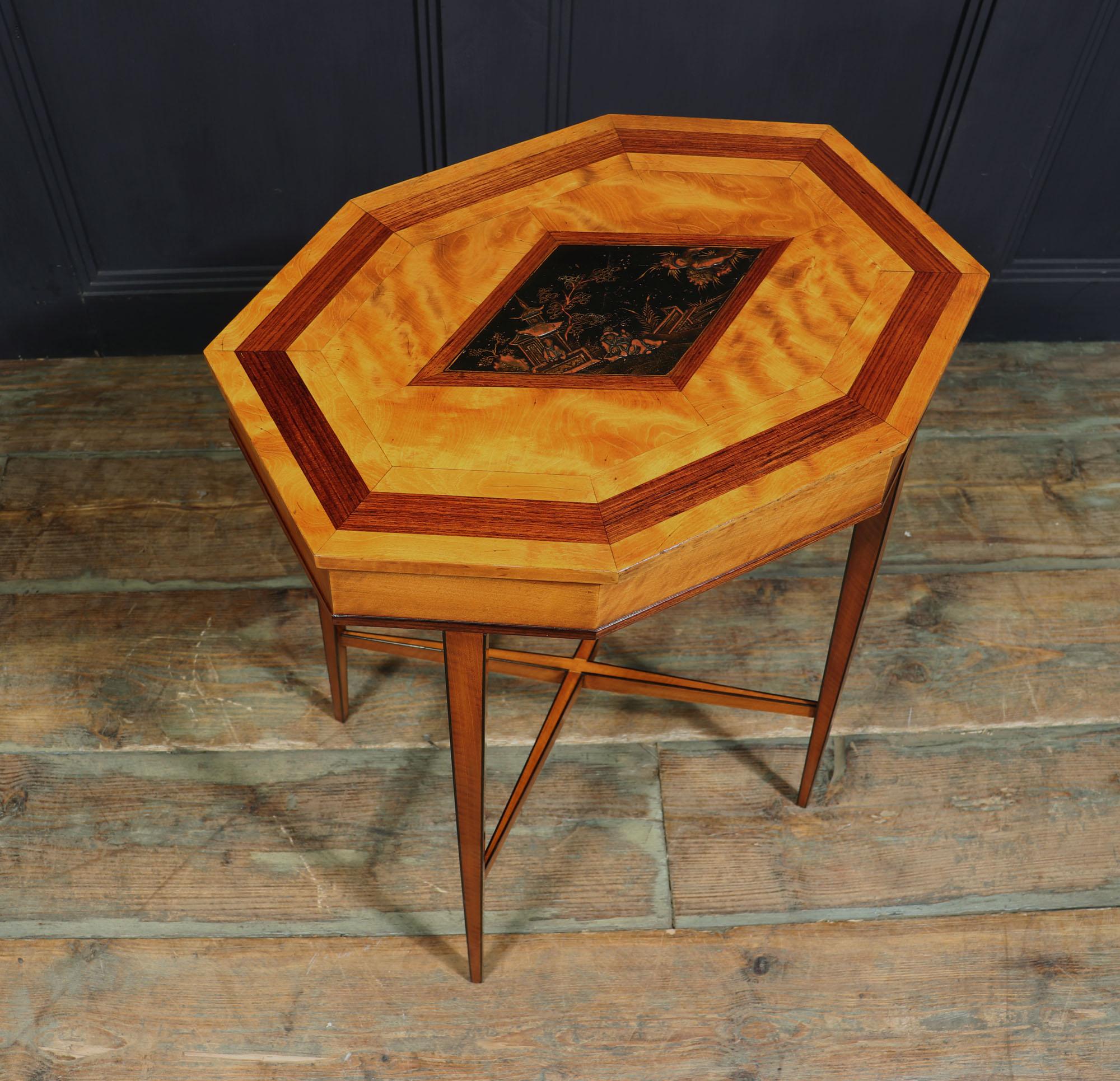 Antique Satinwood and Chinoiserie Side Table, c1900 For Sale 2