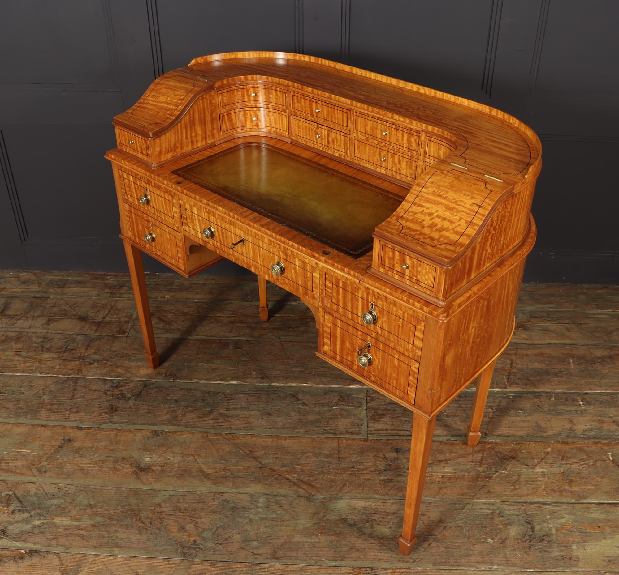 Antique Satinwood Carlton House Desk c1900 4