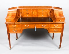 Antique Satinwood Carlton House Writing Desk Maple & Co., 19th Century