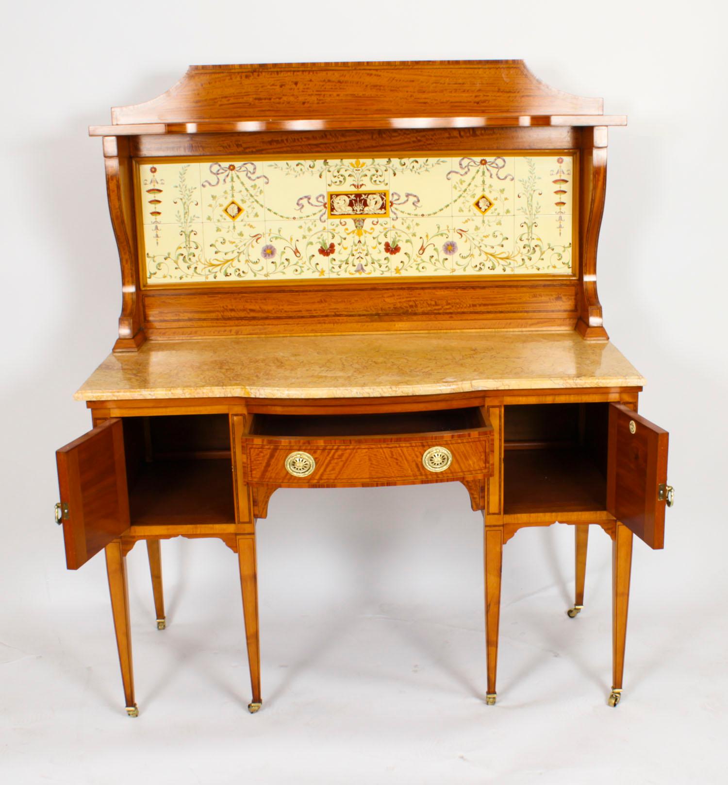 Antique Satinwood Dressing Table Wash Stand Maple and Co 1880s For Sale 10