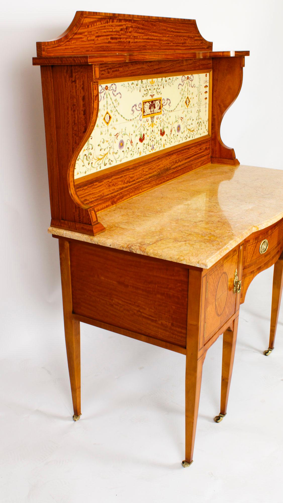 Antique Satinwood Dressing Table Wash Stand Maple and Co 1880s For Sale 14