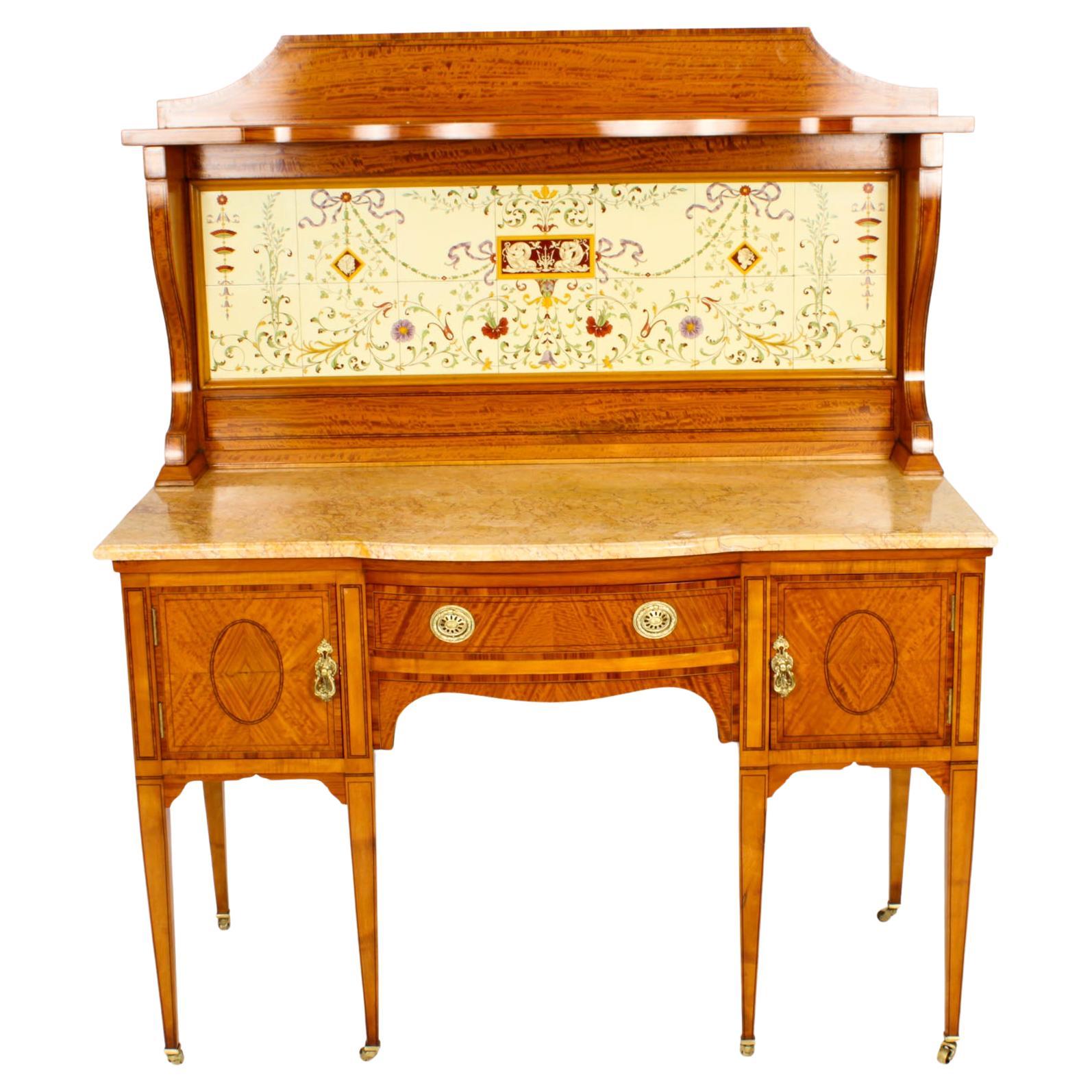 Antique Satinwood Dressing Table Wash Stand Maple and Co 1880s For Sale