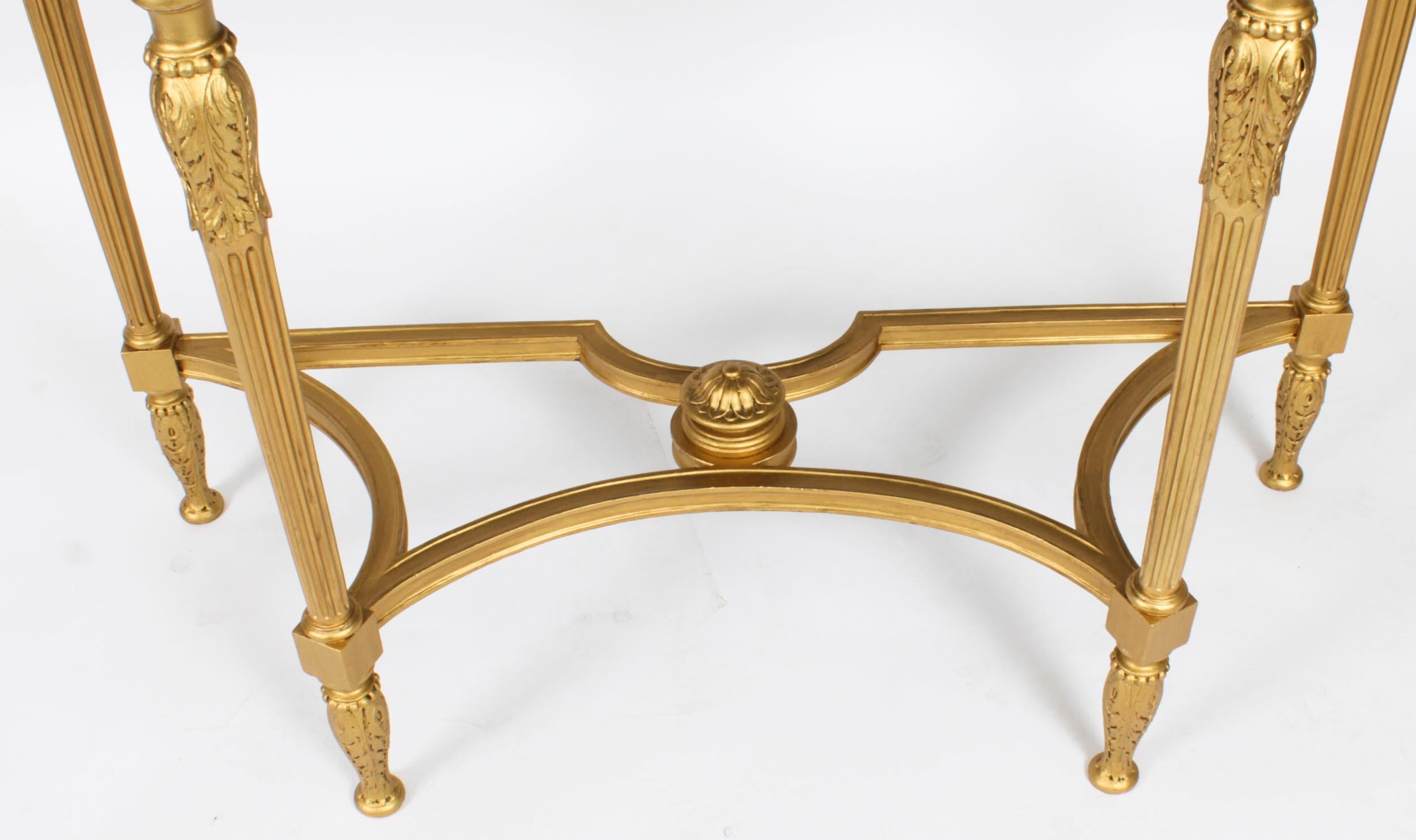 Ancienne table console Demi-Lune en bois de satin peinte à la main 19ème siècle en vente 3