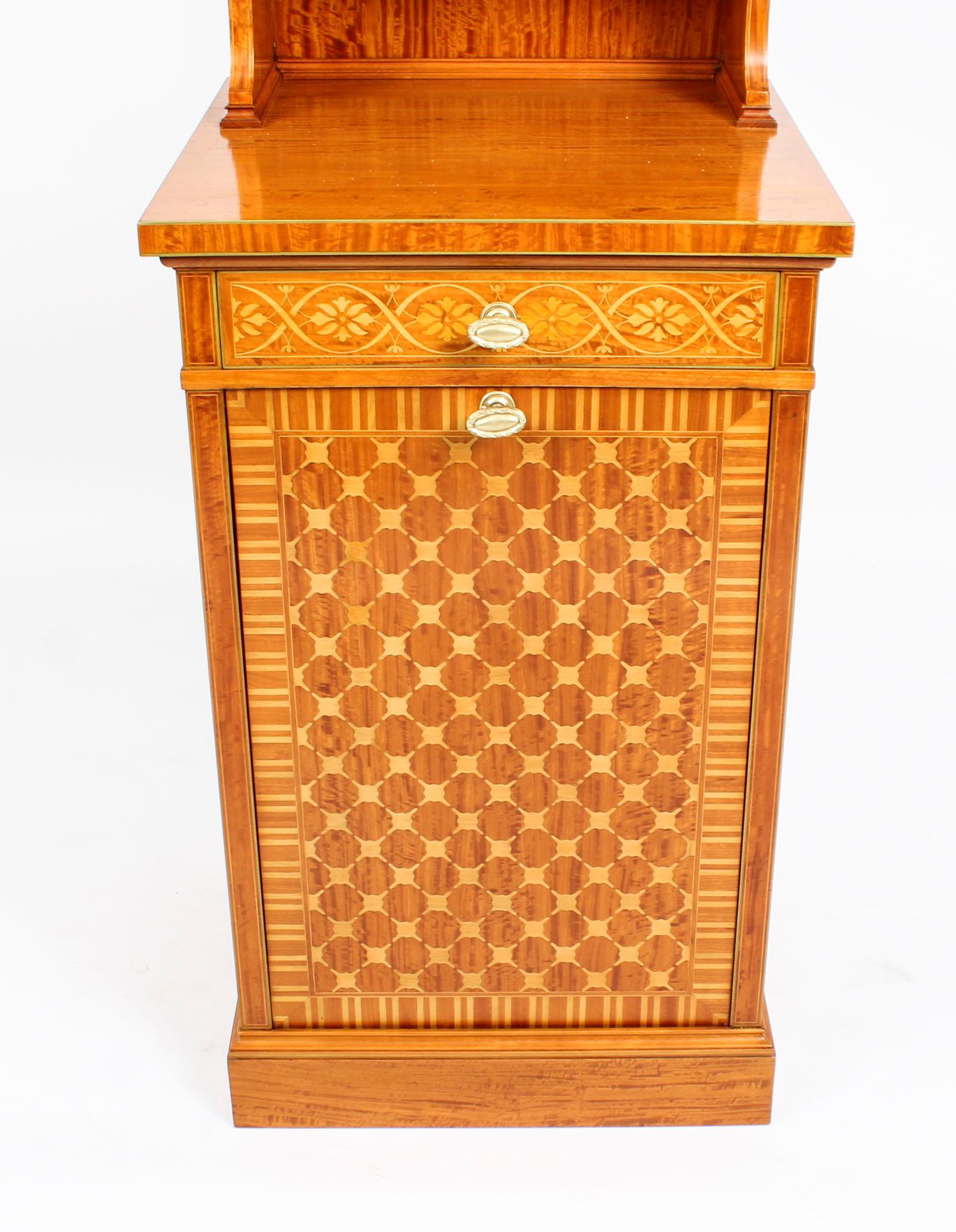 Late 19th Century Antique Satinwood Marquetry Inlaid Side Cabinet Waring and Gillow 19th Century