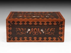 Antique Satinwood Mother of Pearl Jewelry Box