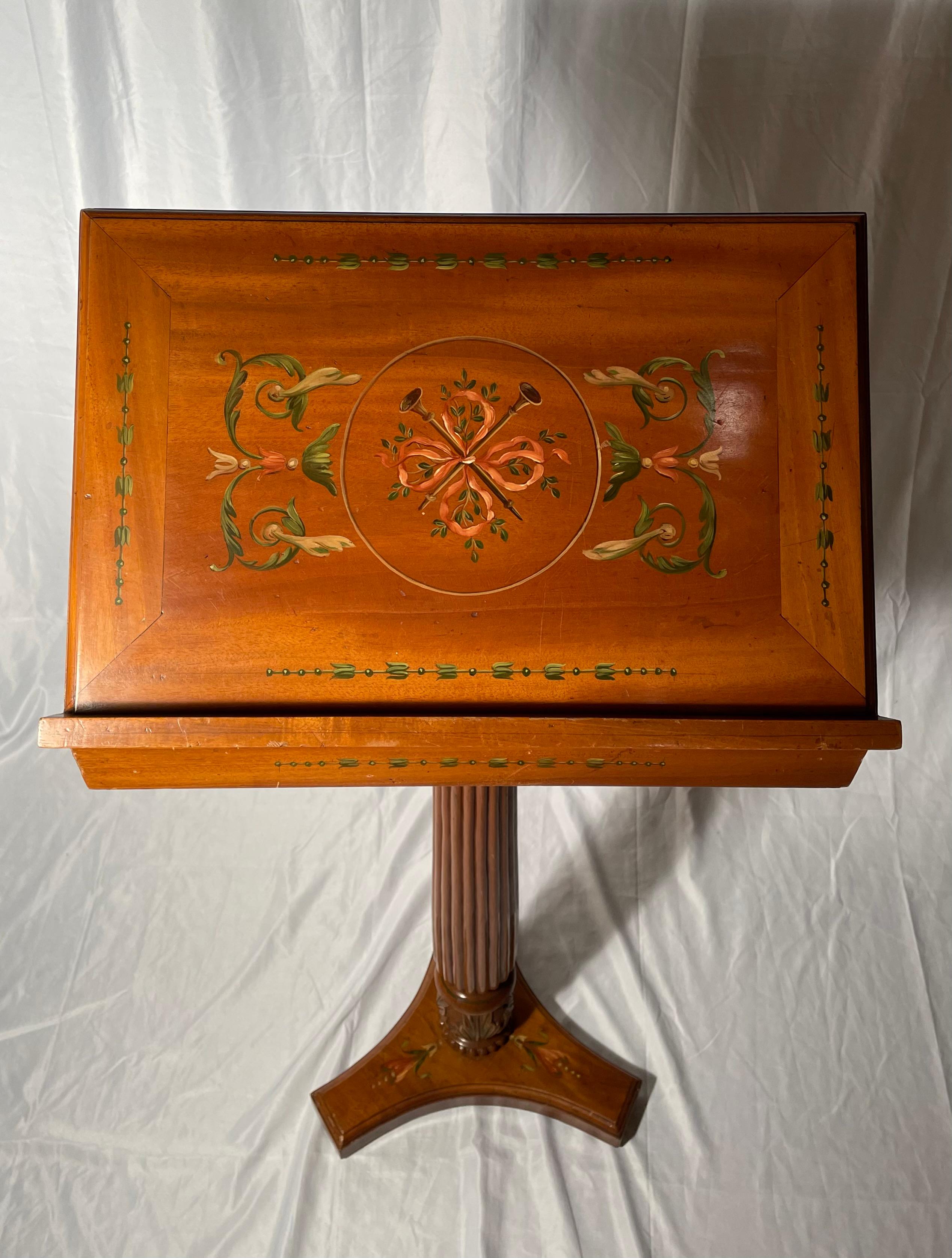 European Antique Satinwood Music Stand circa 1900 For Sale