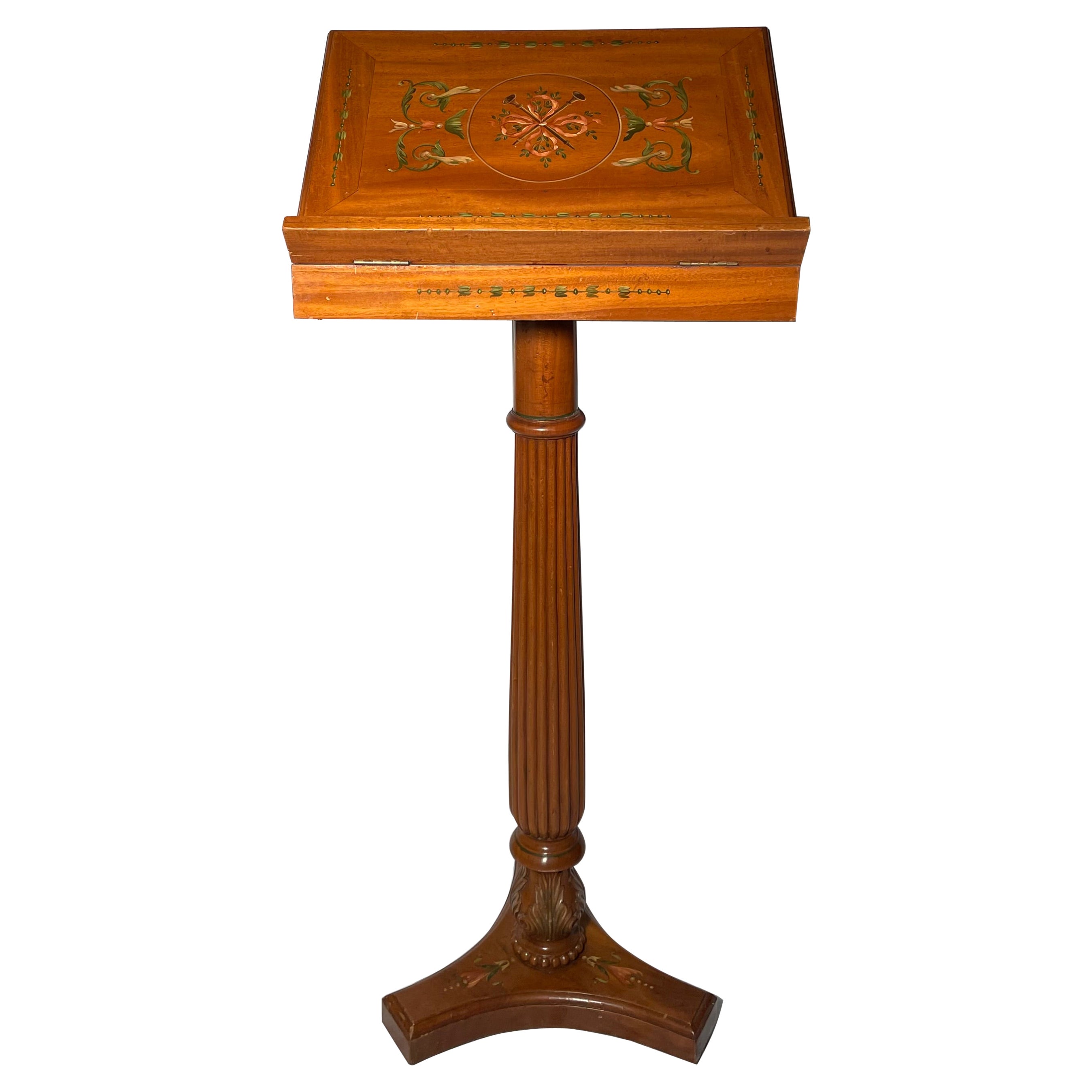 Stand de musique antique en bois de satin circa 1900