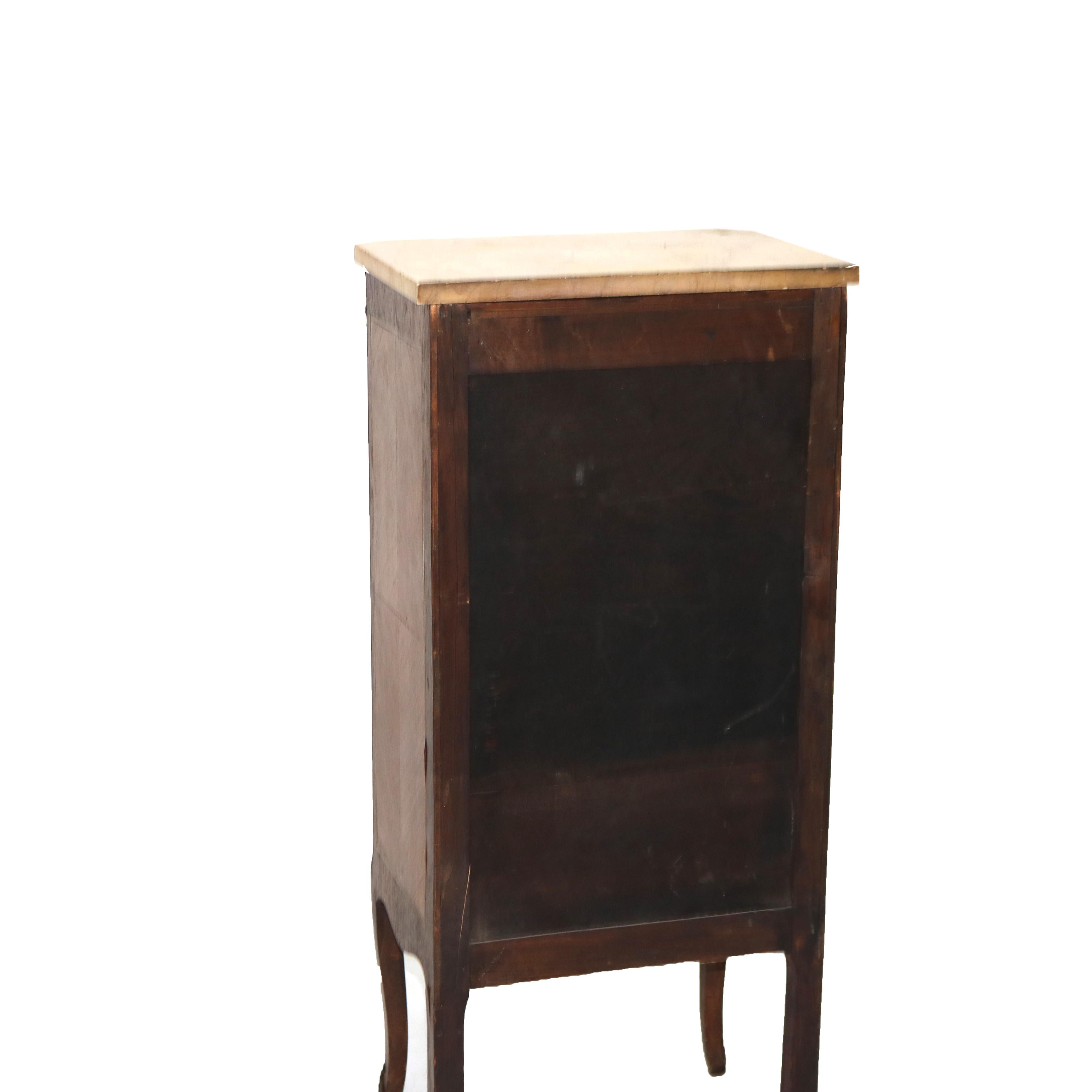 Antique Satinwood, Rosewood & Ormolu Marble Top Lingerie Chest C1900 For Sale 11