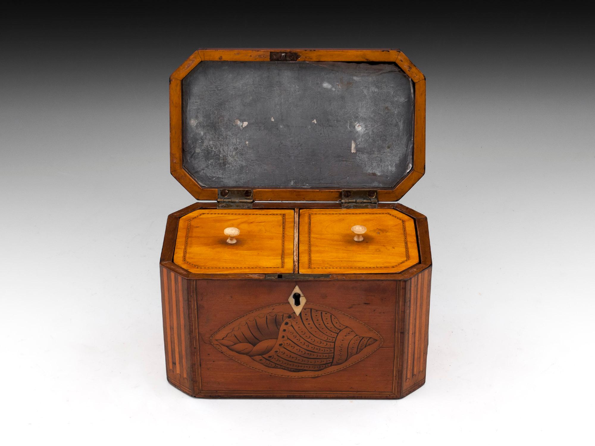 Antique Satinwood Tea Caddy In Good Condition For Sale In Northampton, United Kingdom