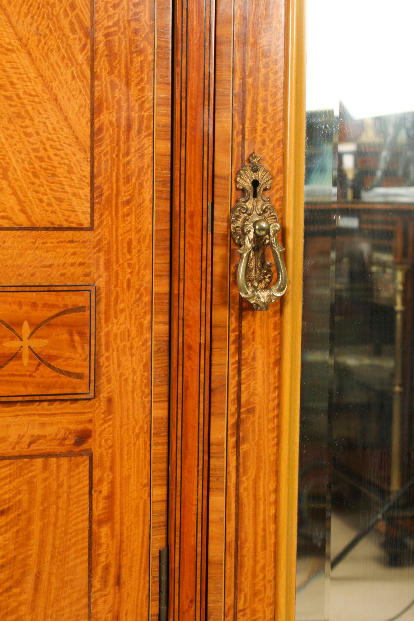 Late 19th Century Antique Satinwood Wardrobe by Maple & Co 19th C For Sale