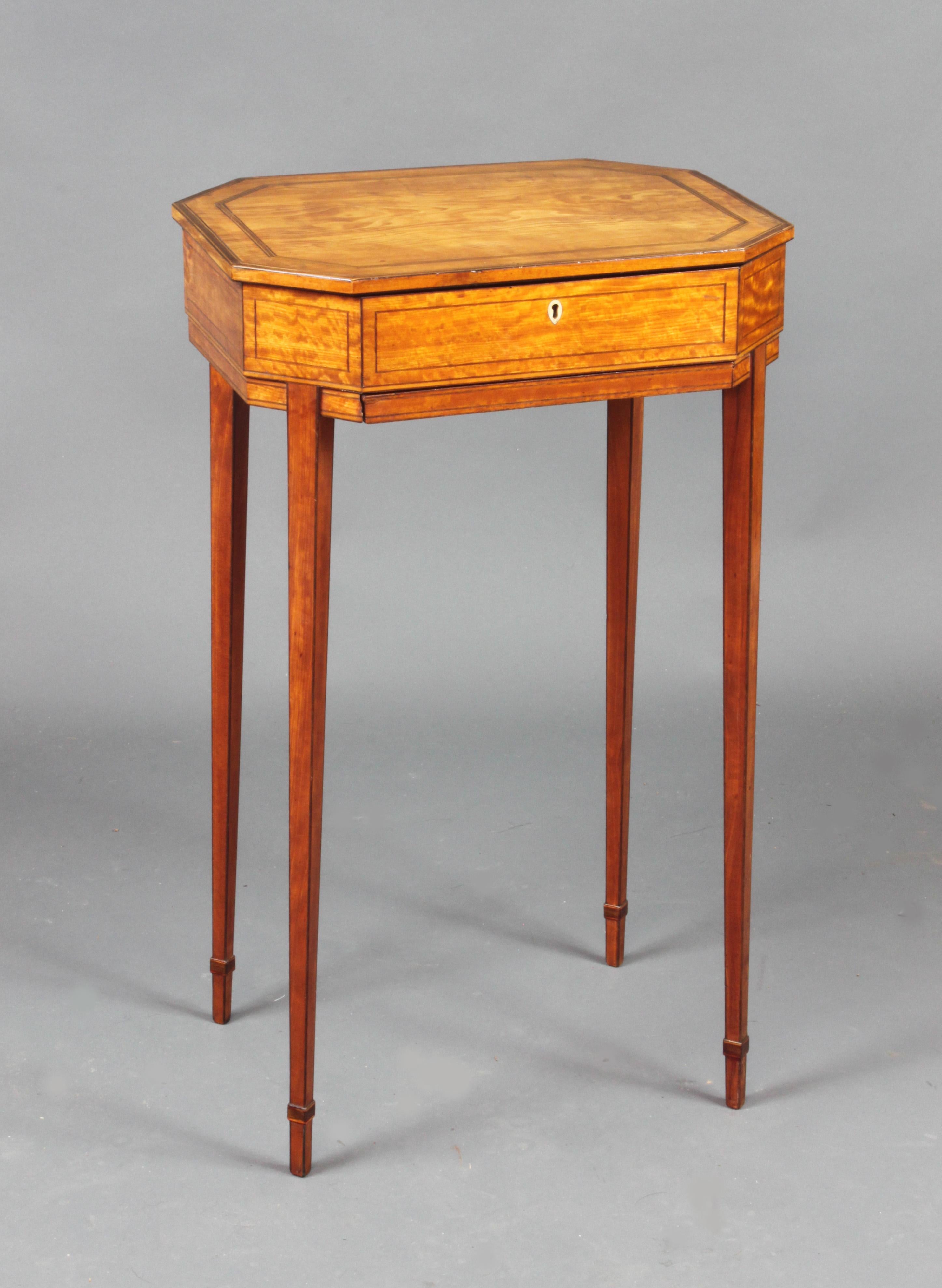 Georgian Antique Satinwood Work Table For Sale