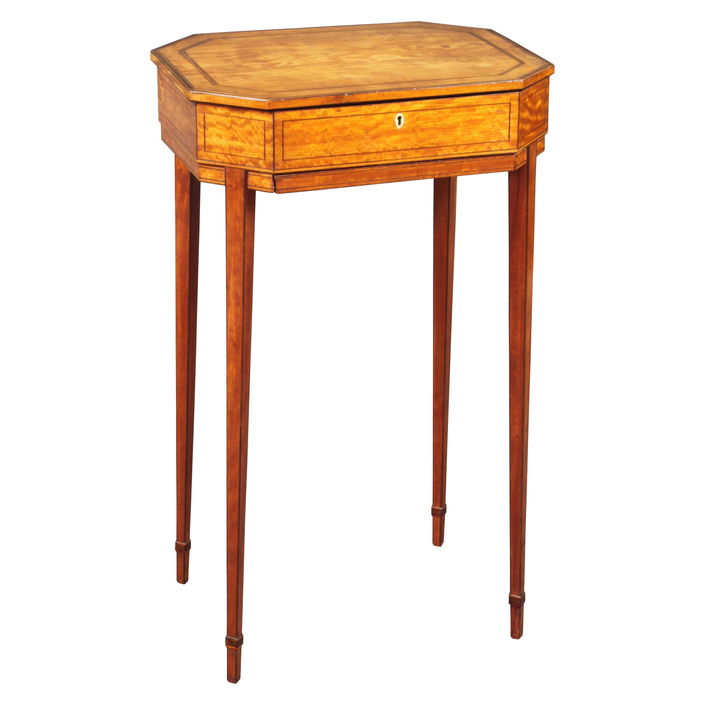 Antique Satinwood Work Table For Sale