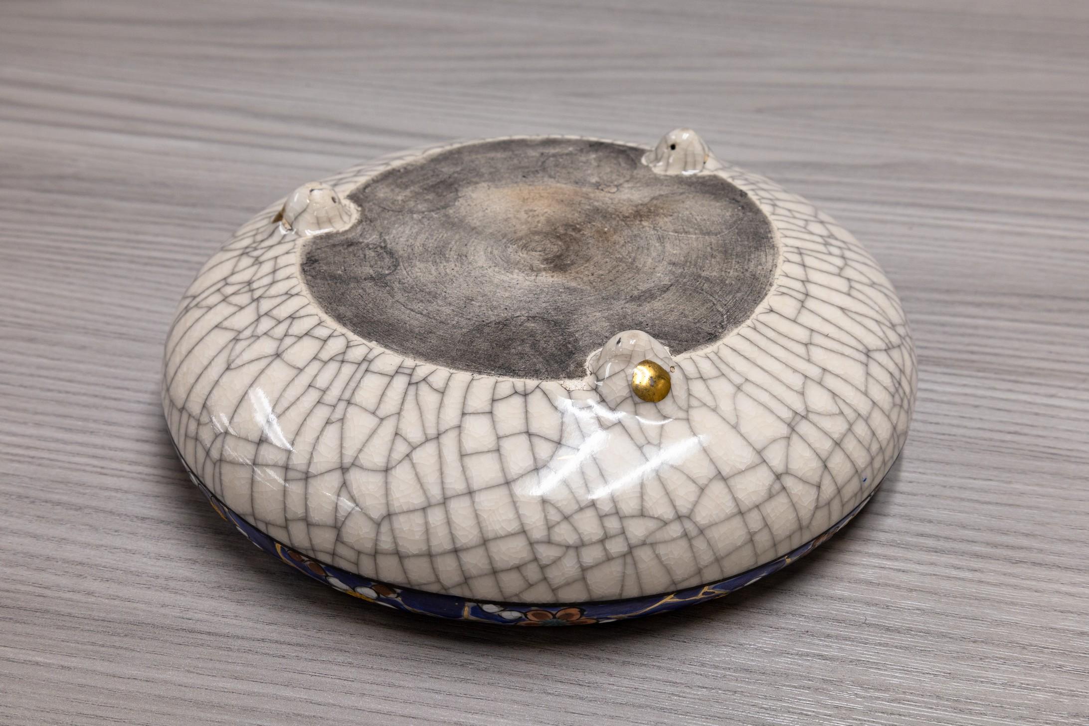 Antike Satsuma Hand bemalt Steingut Keramik Schüssel (Töpferwaren) im Angebot