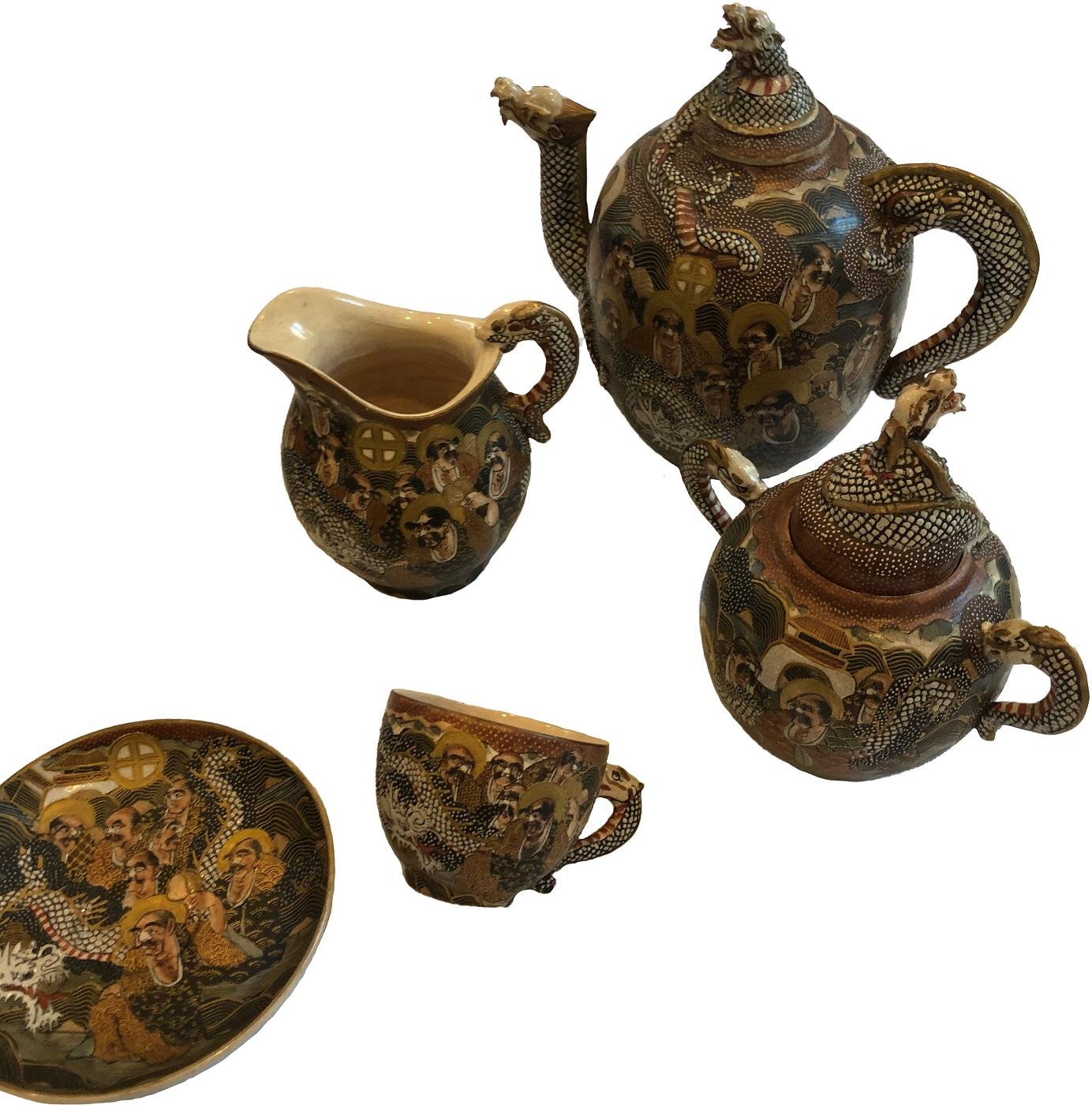 vintage wooden tea set