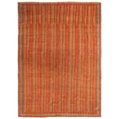 Antique Senneh Persian Rug in Red and Gold Moharamati Design, from Rug & Kilim