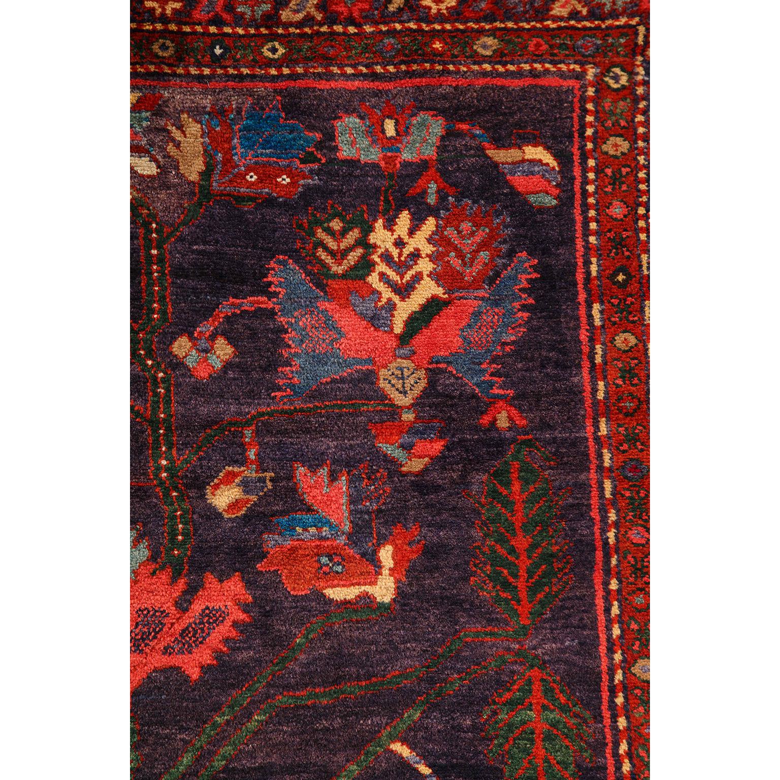 Antique 1910s Saveh Tree of Life Persian Rug, 5' x 7' For Sale 1