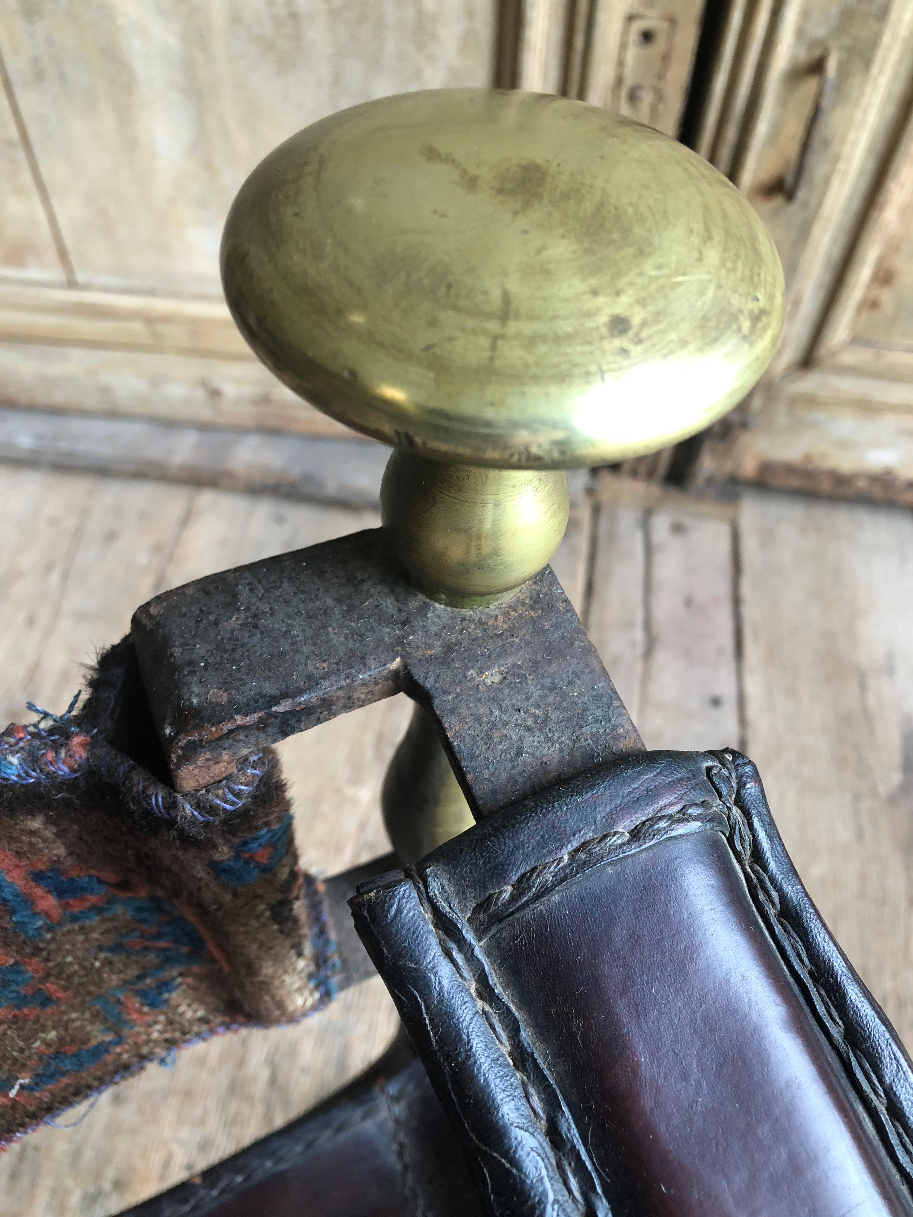 Antique Savonarola Chair, Iron and Brass 11