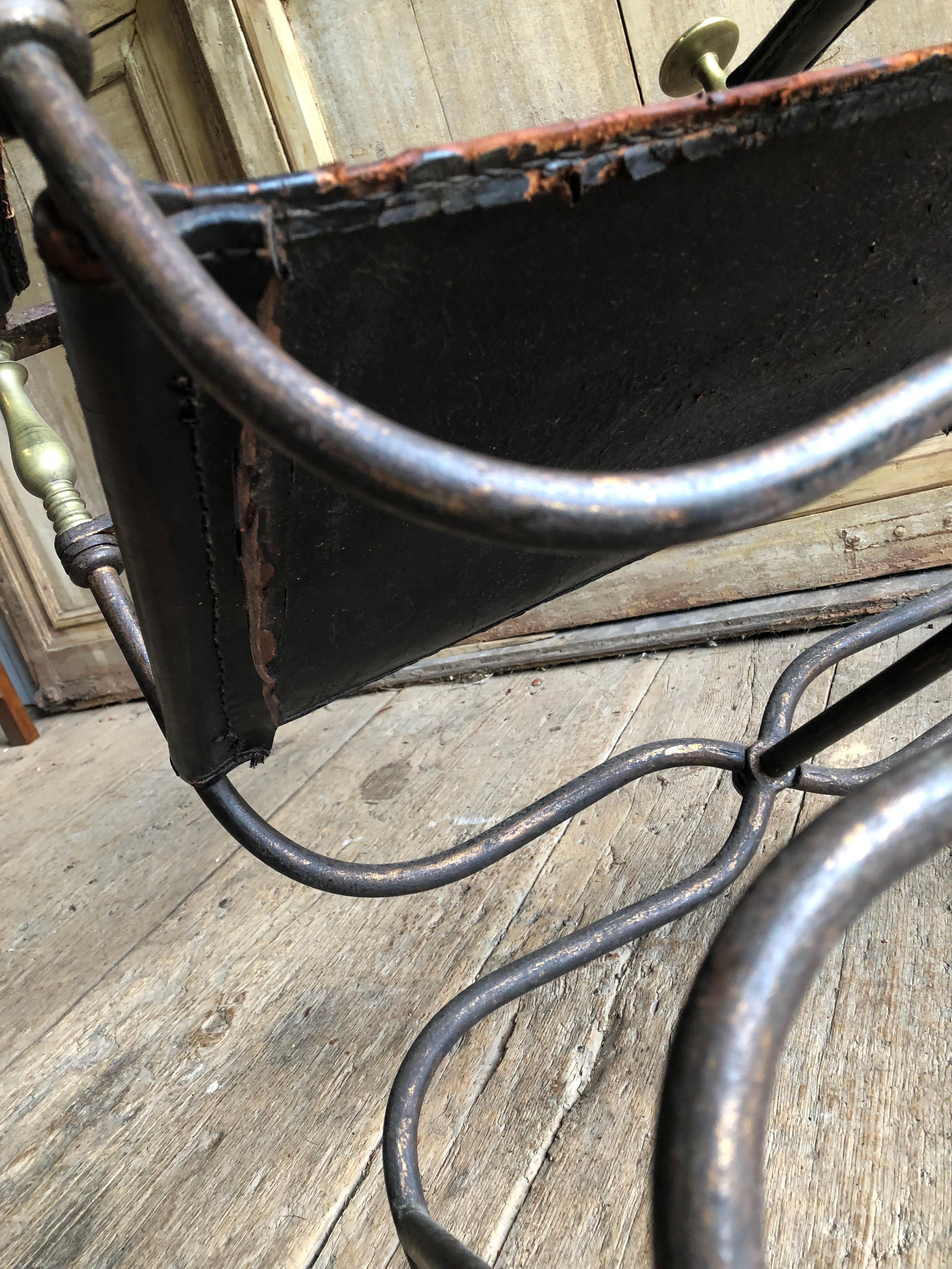 Antique Savonarola Chair, Iron and Brass 13