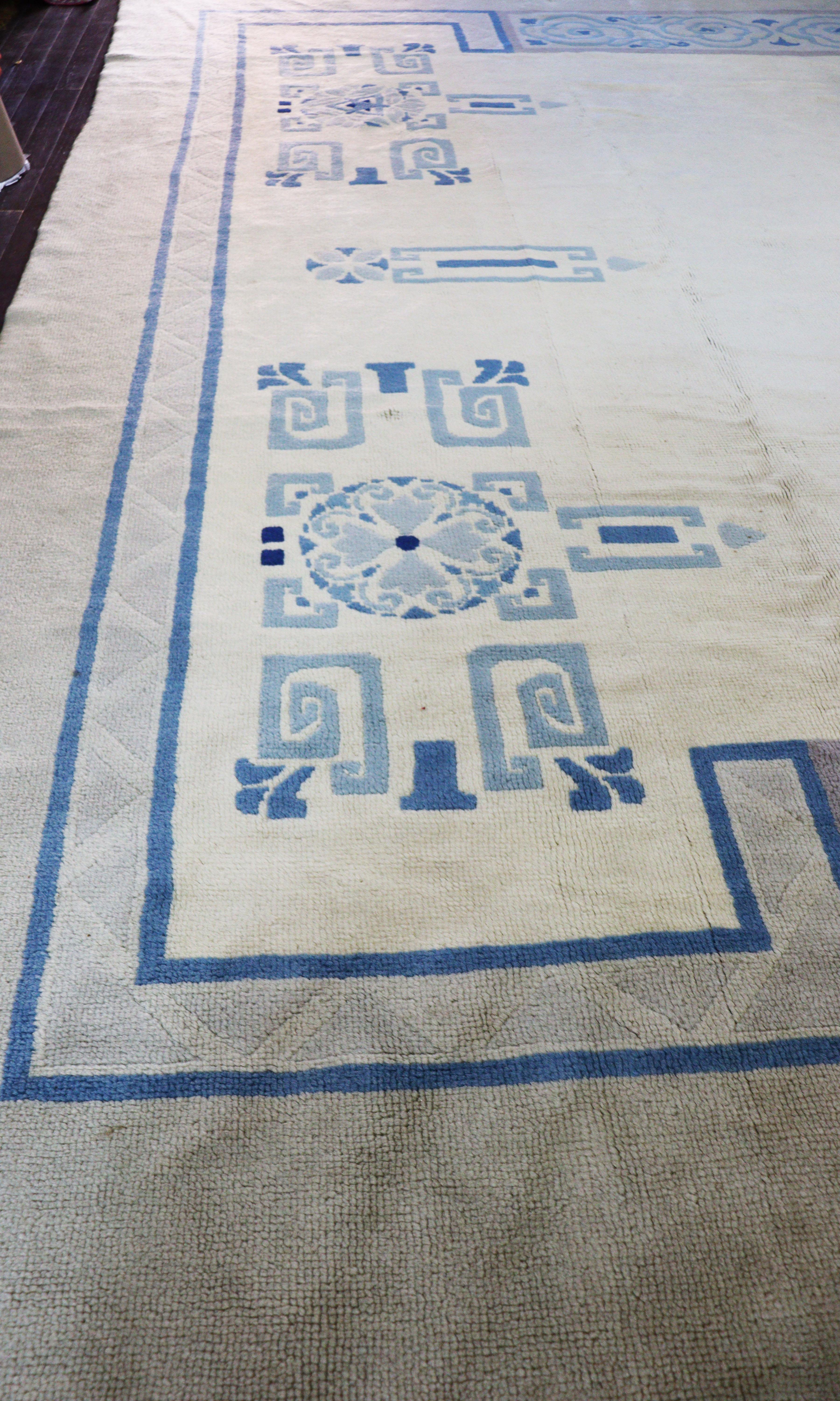 Hand-Knotted Antique Savonnerie Carpet, Elegant For Sale
