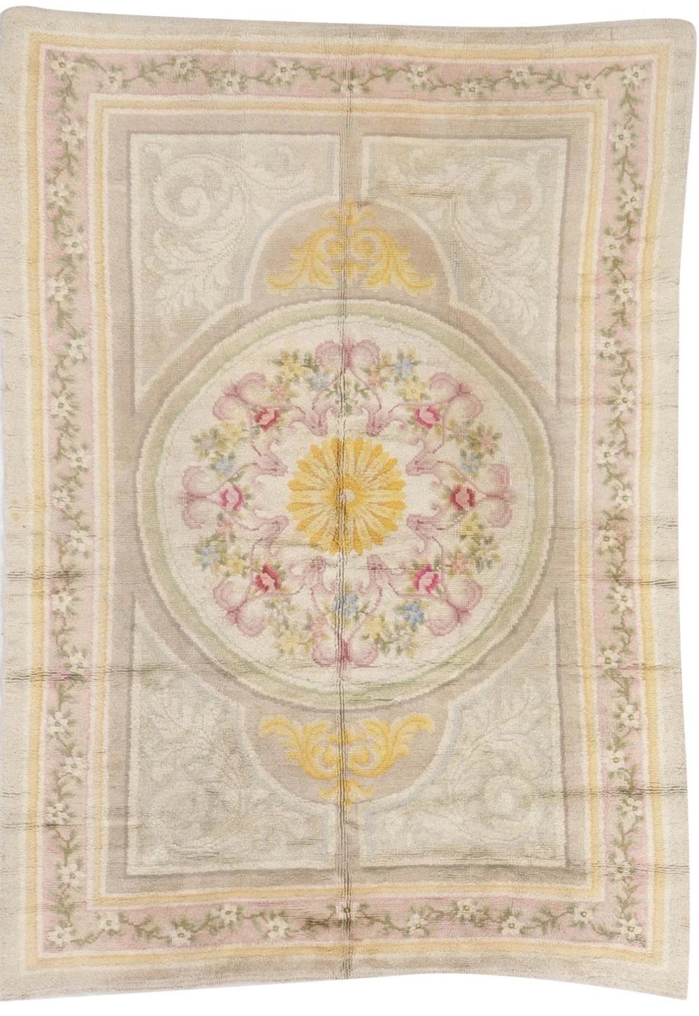 French Antique Savonnerie Carpet, France, Late 19th Century For Sale