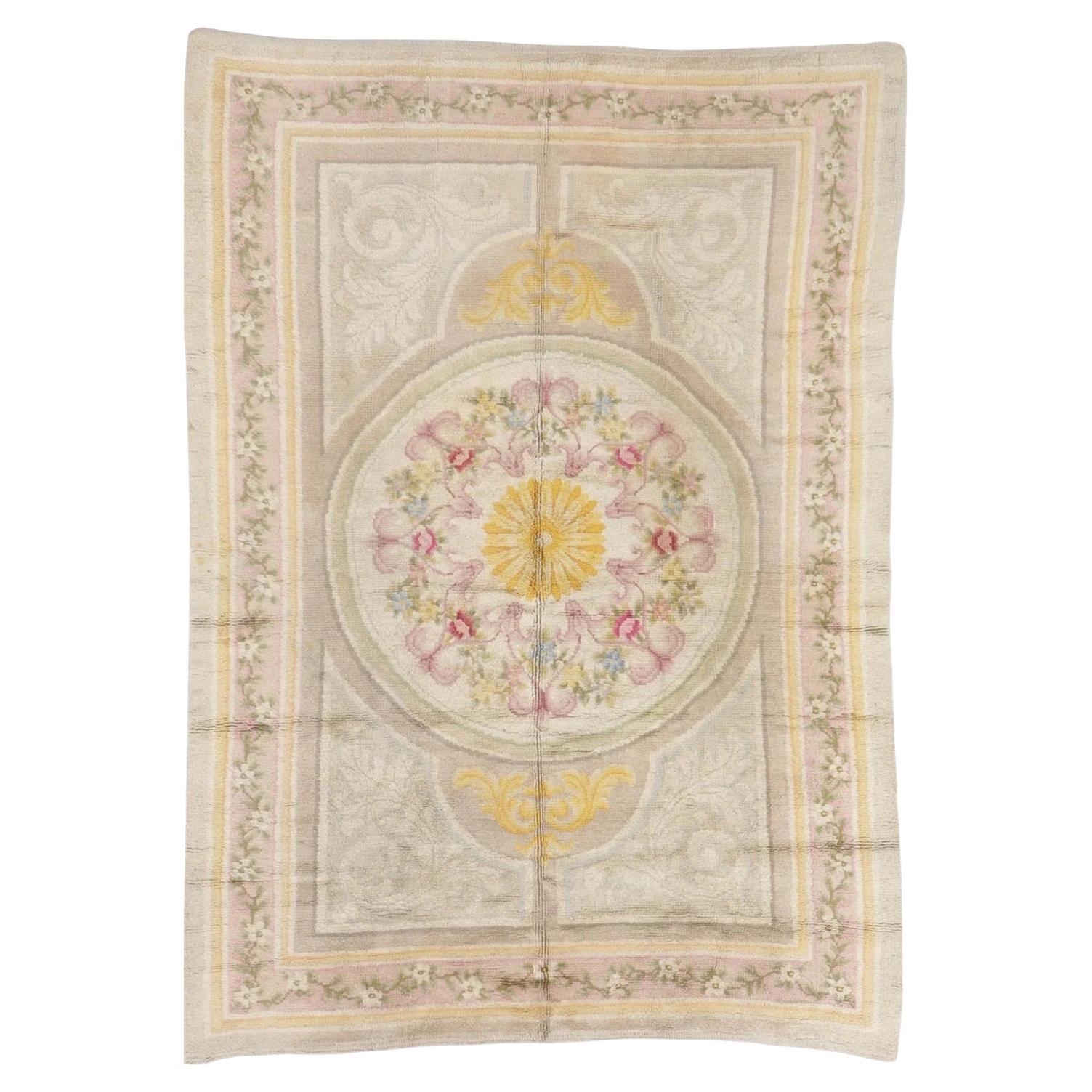 Antique Savonnerie Carpet, France, Late 19th Century
