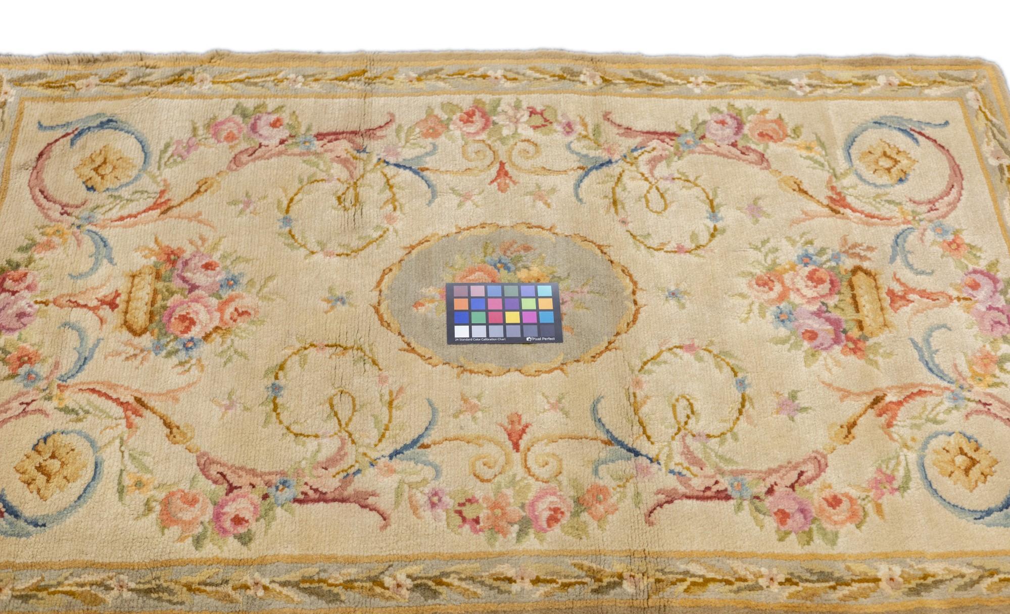 Antique Savonnerie (One of pair) Rug 3'1'' x 5'3'' For Sale 4