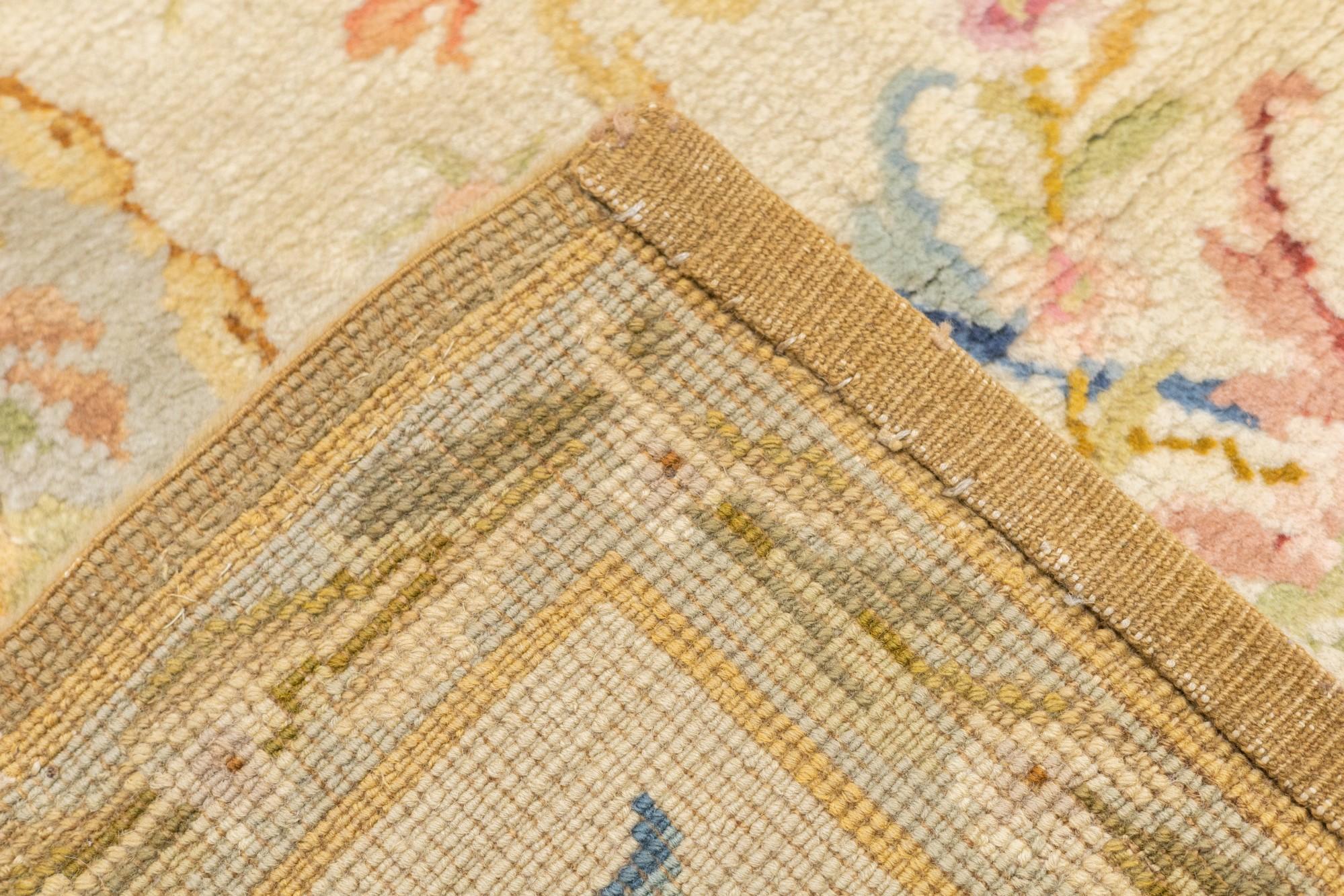 Antique Savonnerie (One of pair) Rug 3'1'' x 5'3'' For Sale 5