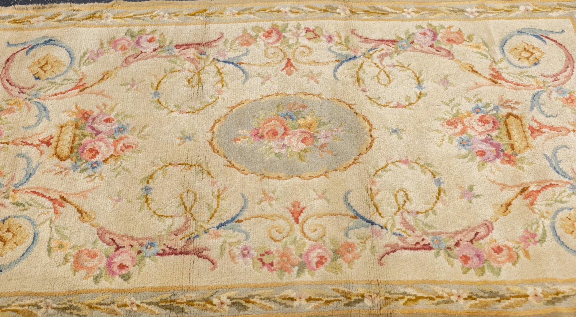 19th Century Antique Savonnerie (One of pair) Rug 3'1'' x 5'3'' For Sale
