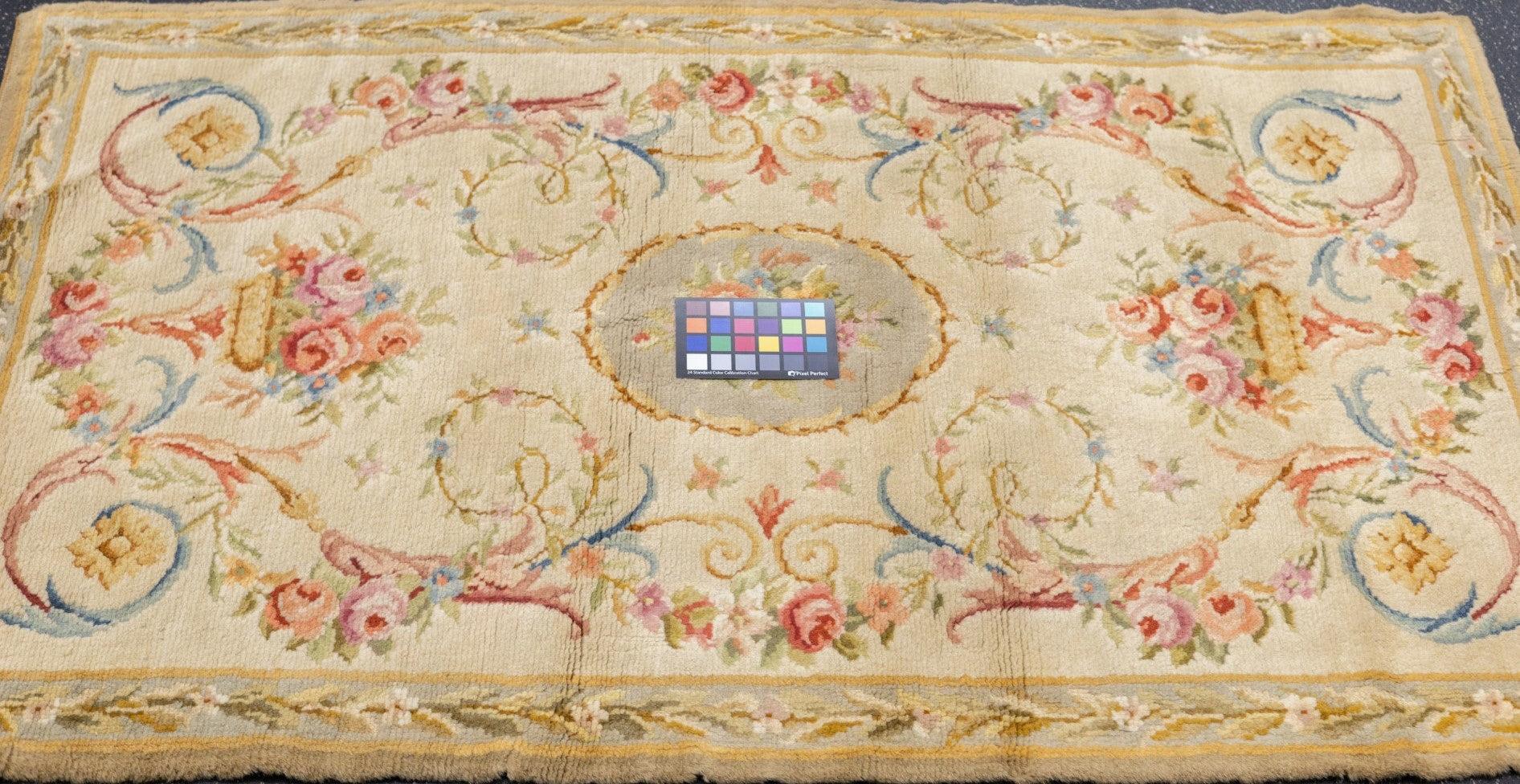 Antique Savonnerie (One of pair) Rug 3'2'' x 5'2'' For Sale 5
