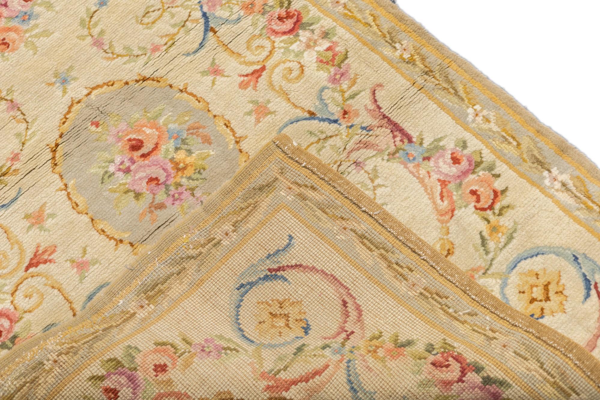 Antique Savonnerie (One of pair) Rug 3'2'' x 5'2'' For Sale 6