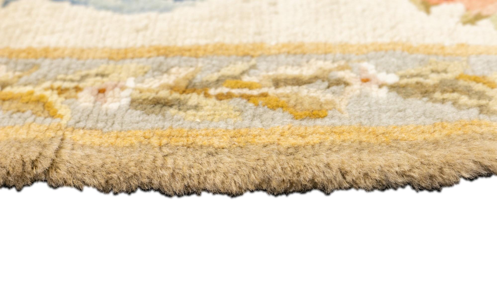 Wool Antique Savonnerie (One of pair) Rug 3'2'' x 5'2'' For Sale