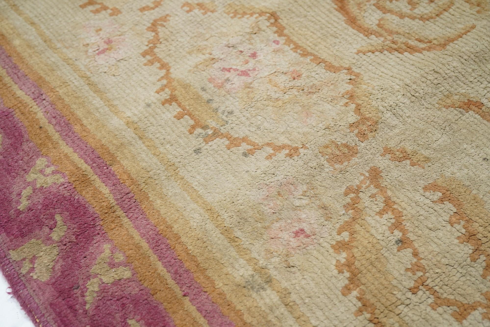 Early 20th Century Antique Savonnerie Rug For Sale