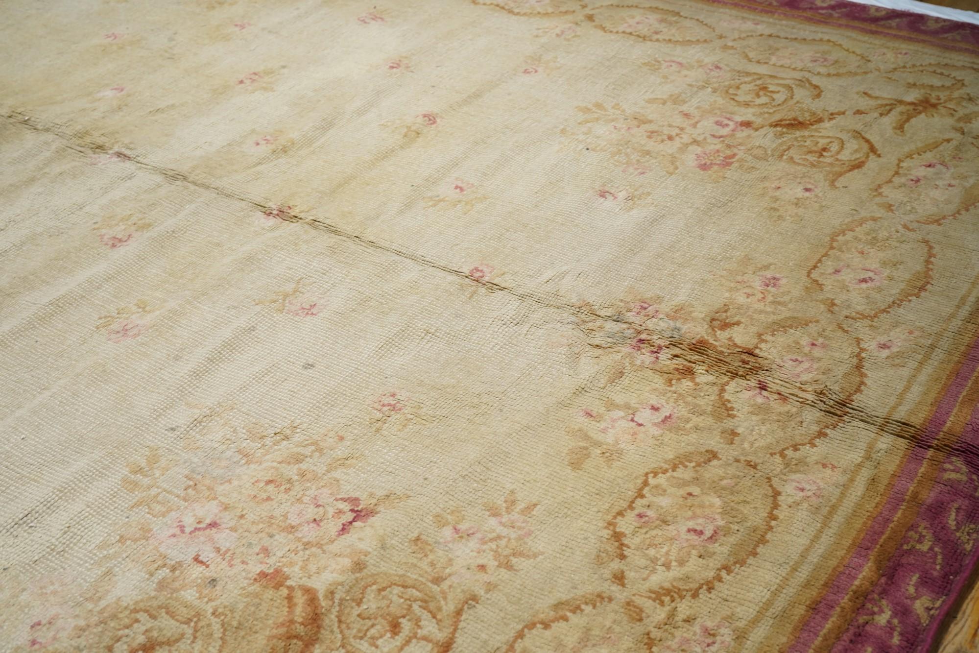 Antique Savonnerie Rug 11'1'' x 18'1'' For Sale 1