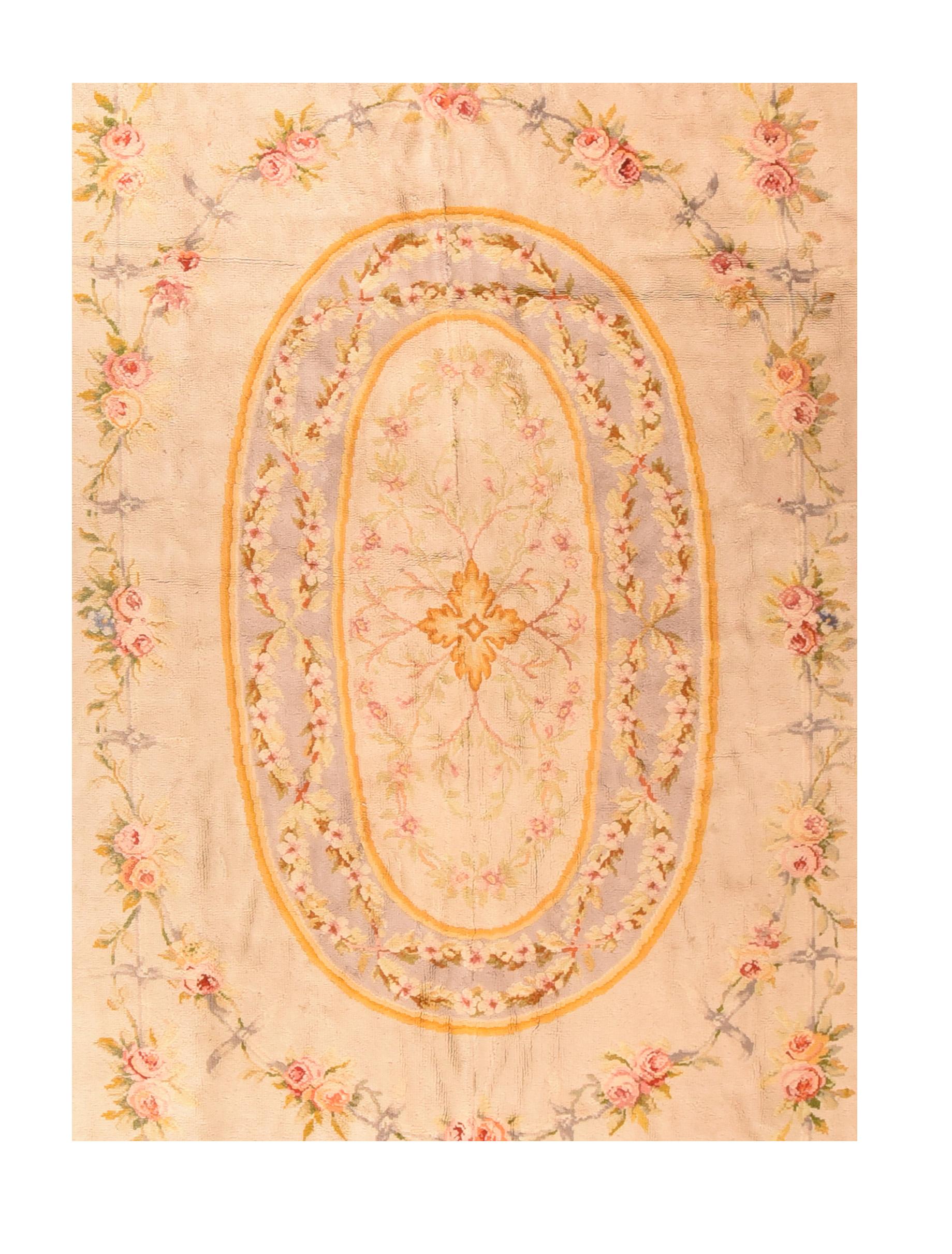 French Antique Savonnerie Rug For Sale