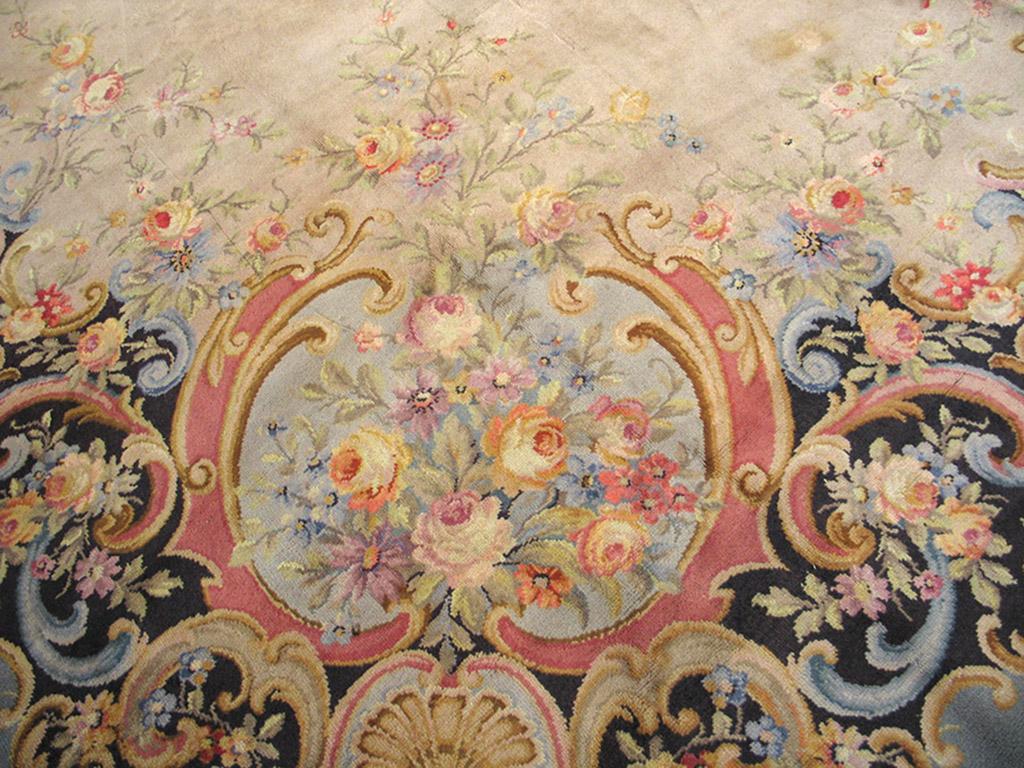 Wool Antique Savonnerie Rug For Sale