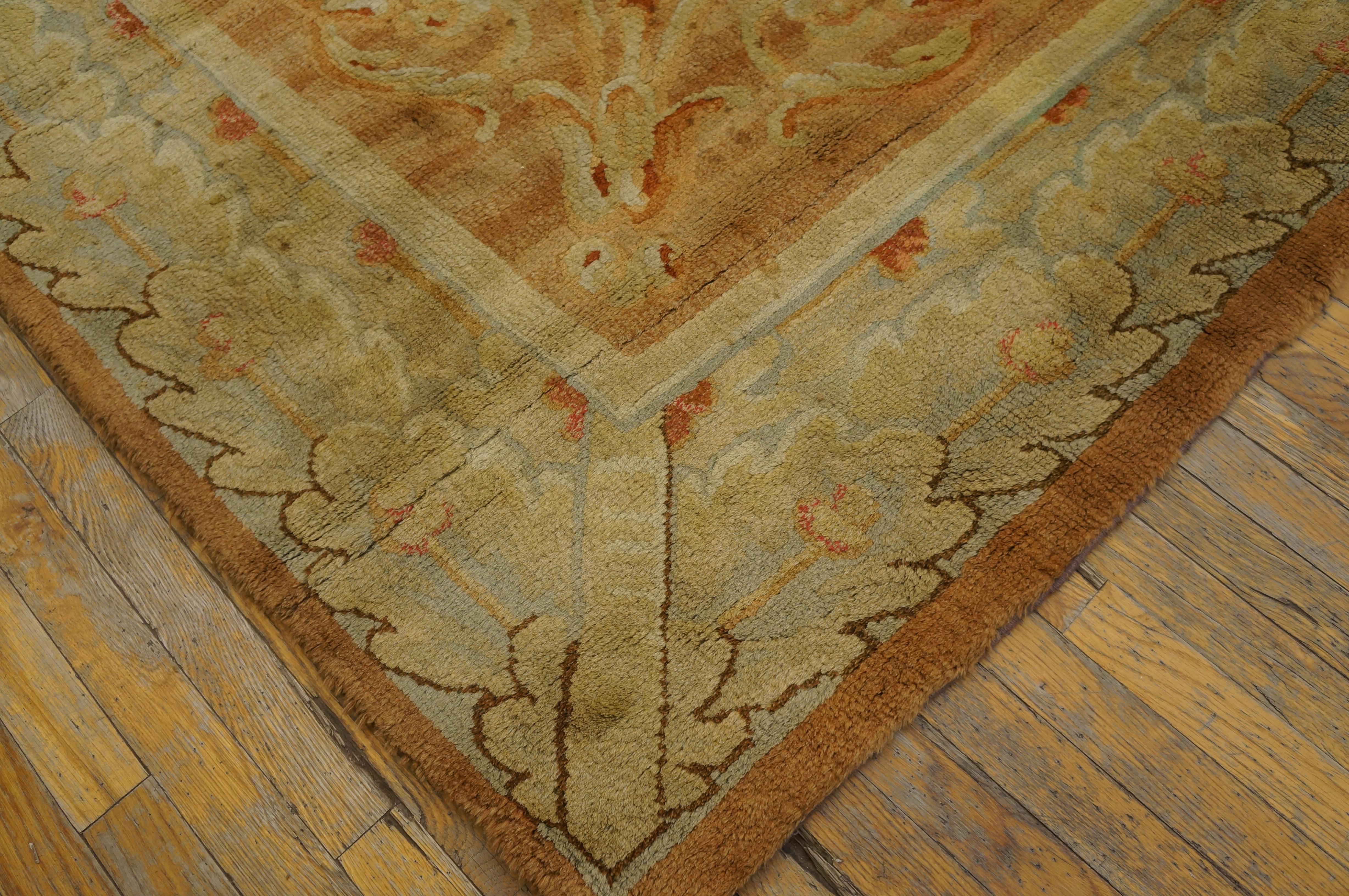 Antique Savonnerie rug, measures: 14'10