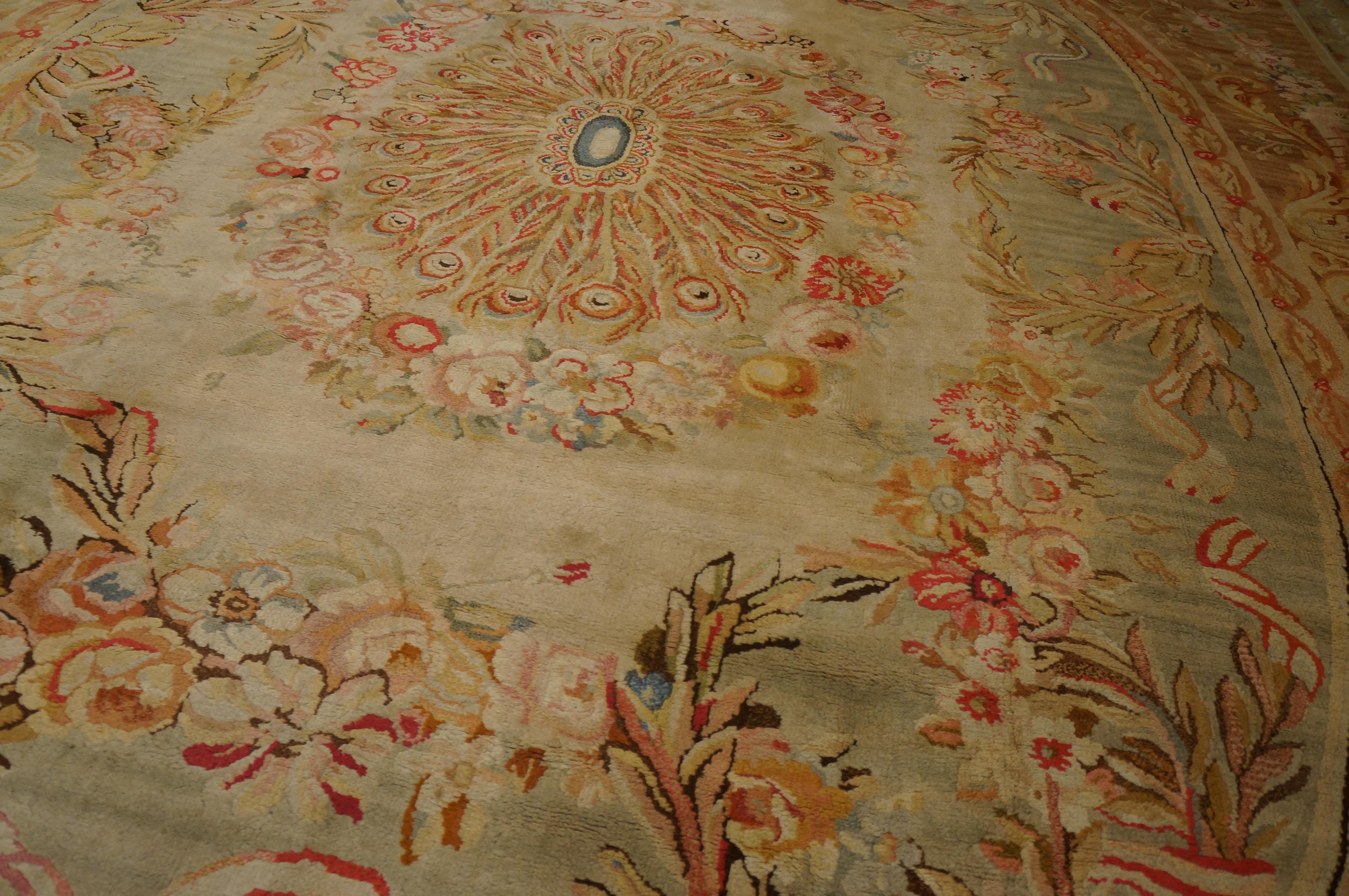 Late 19th Century Antique Savonnerie Rug For Sale